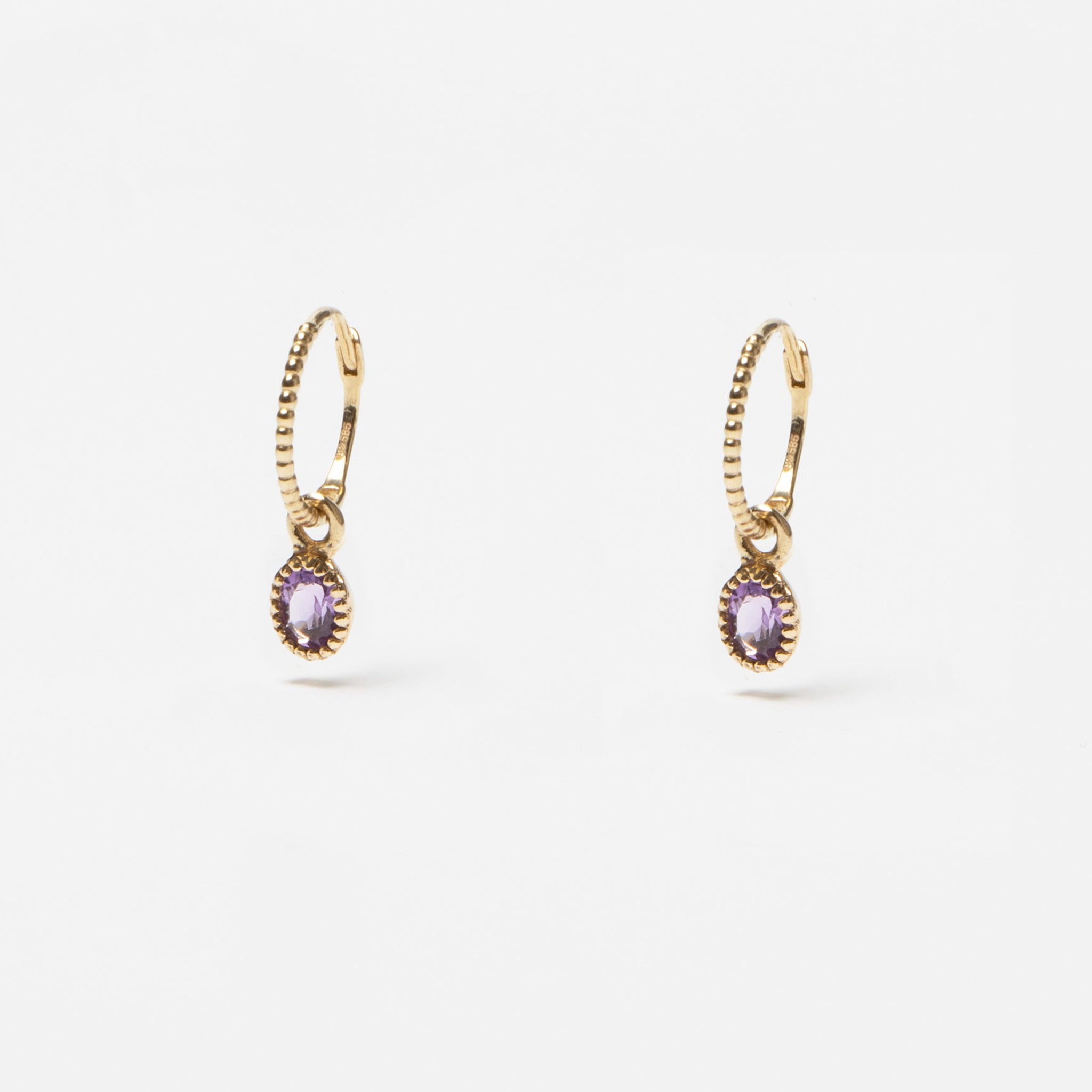 Amethyst Earrings - 14K Gold