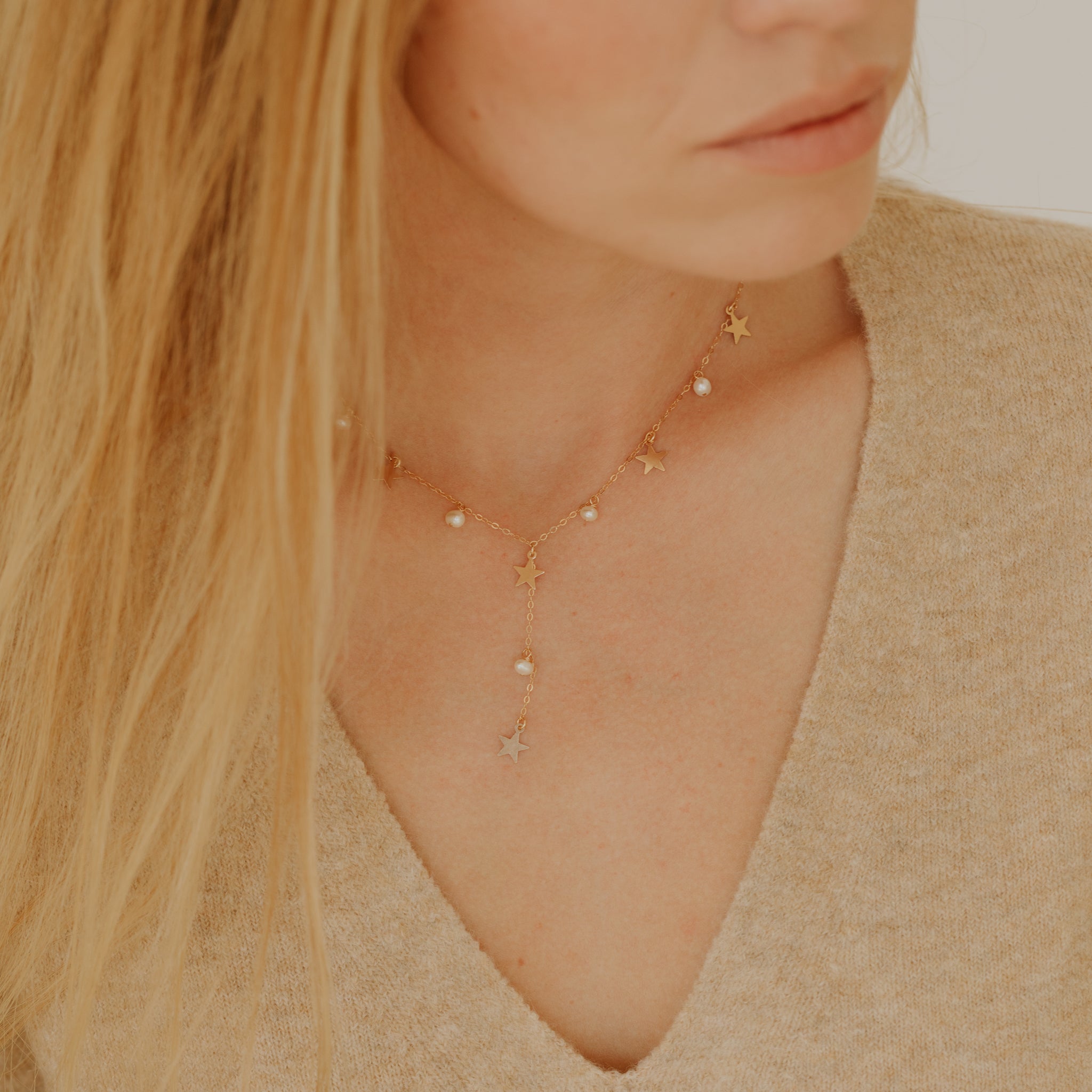 Dancing Stars & Pearls Chain