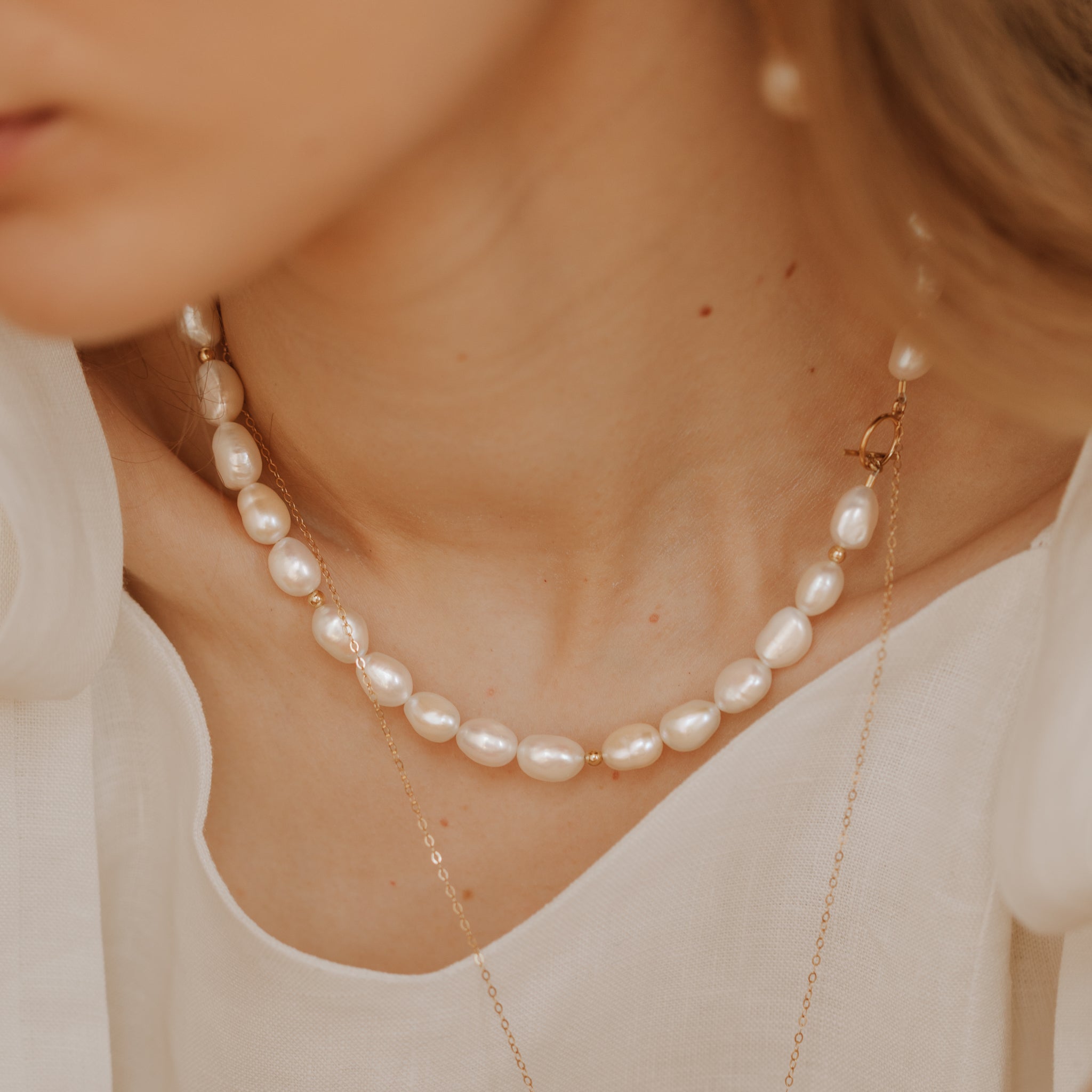 Portofino Necklace - Pearls & Gold