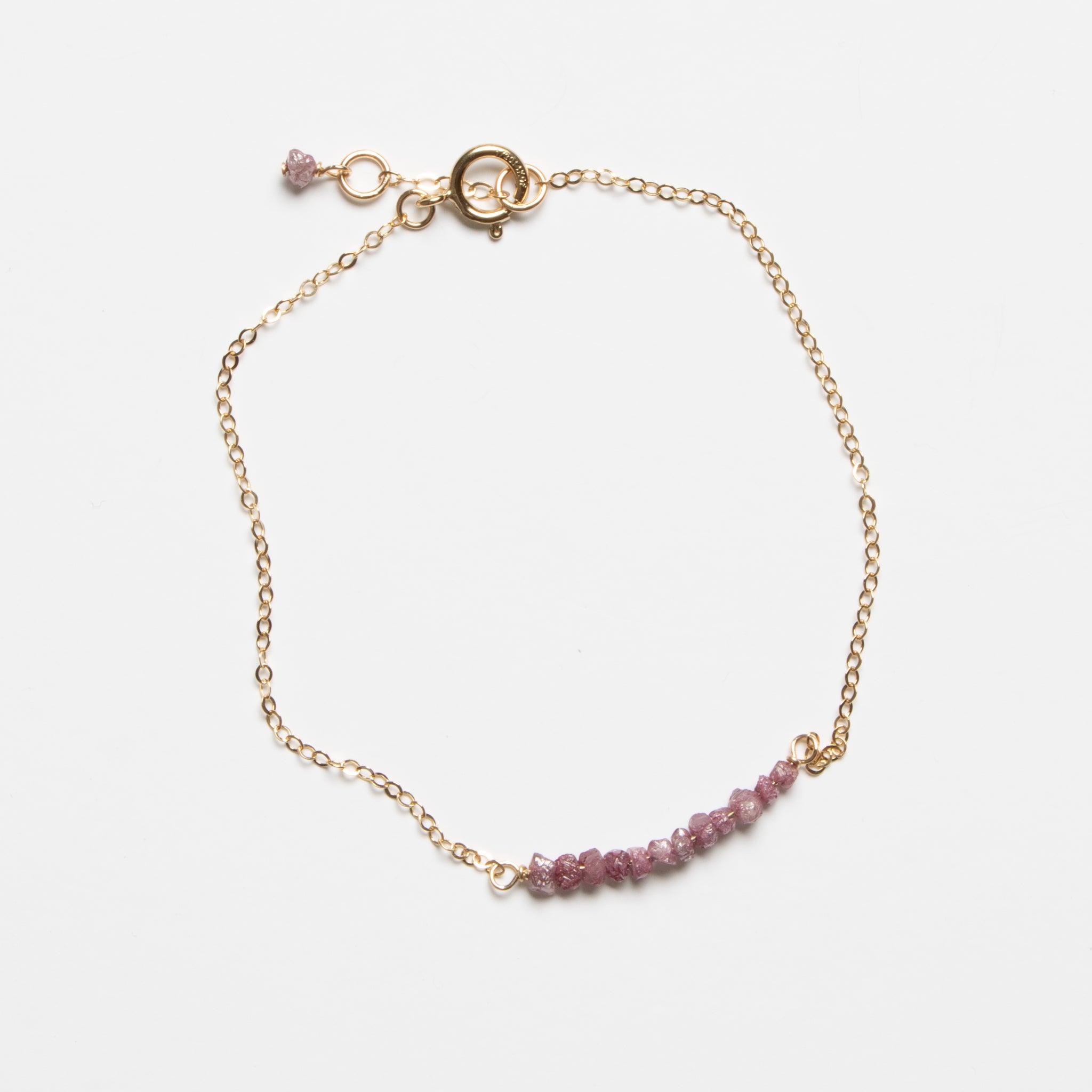 Pink Raw Diamond Bracelet