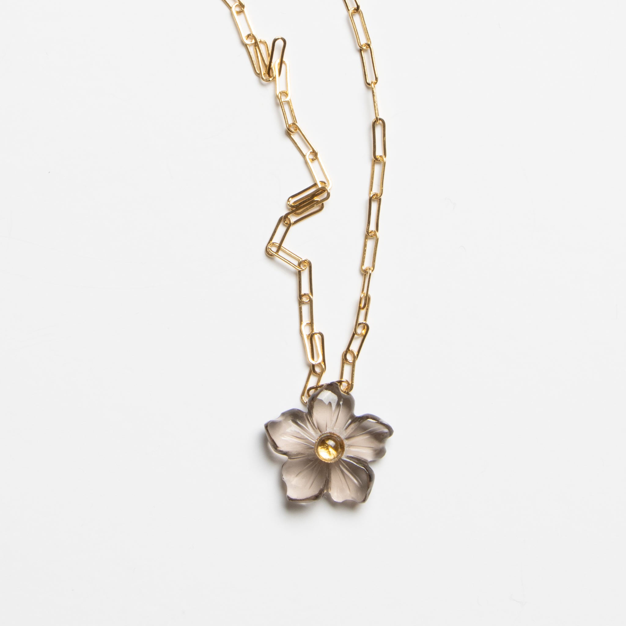 Mocha Quartz Flower Necklace