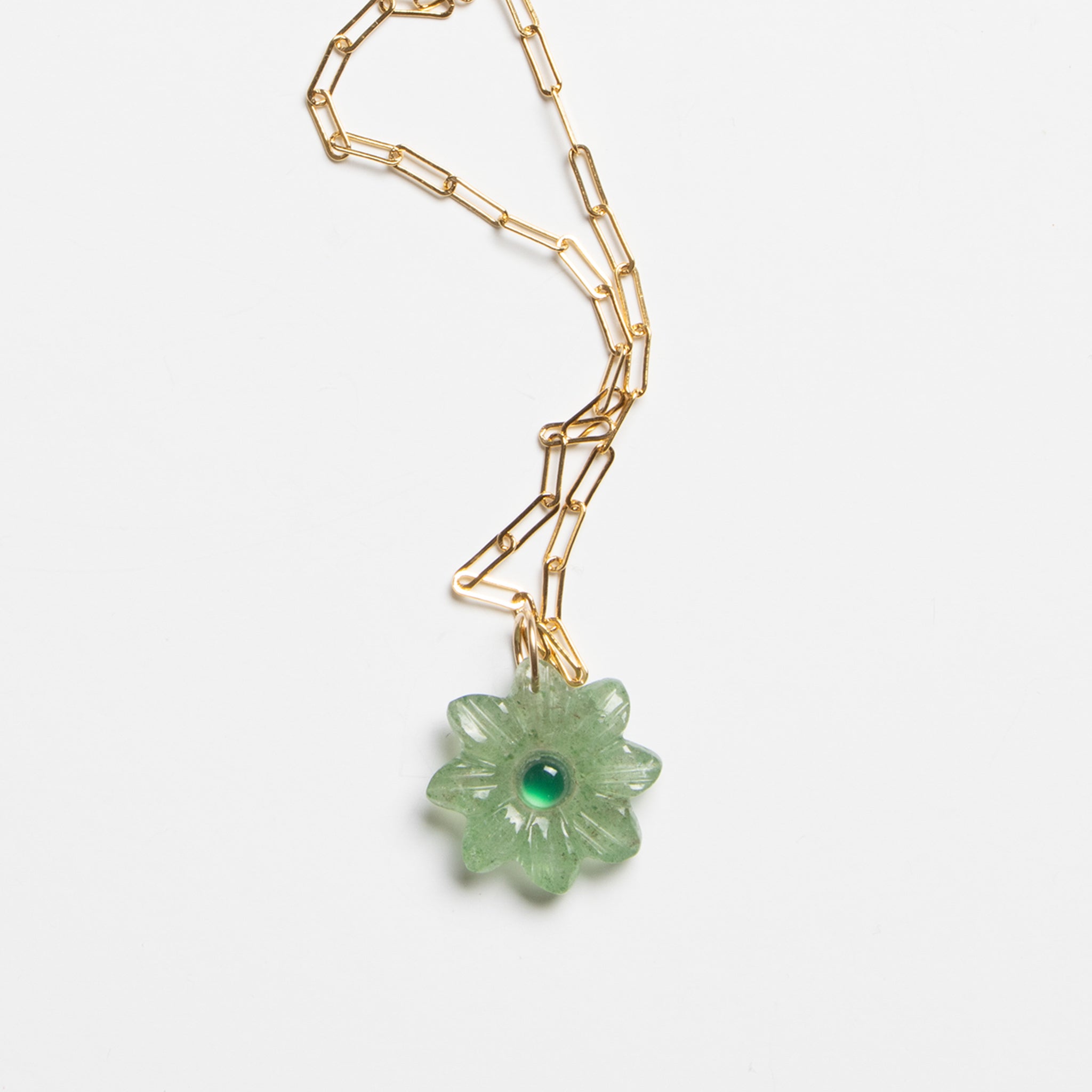 Green Quartz Flower Necklace