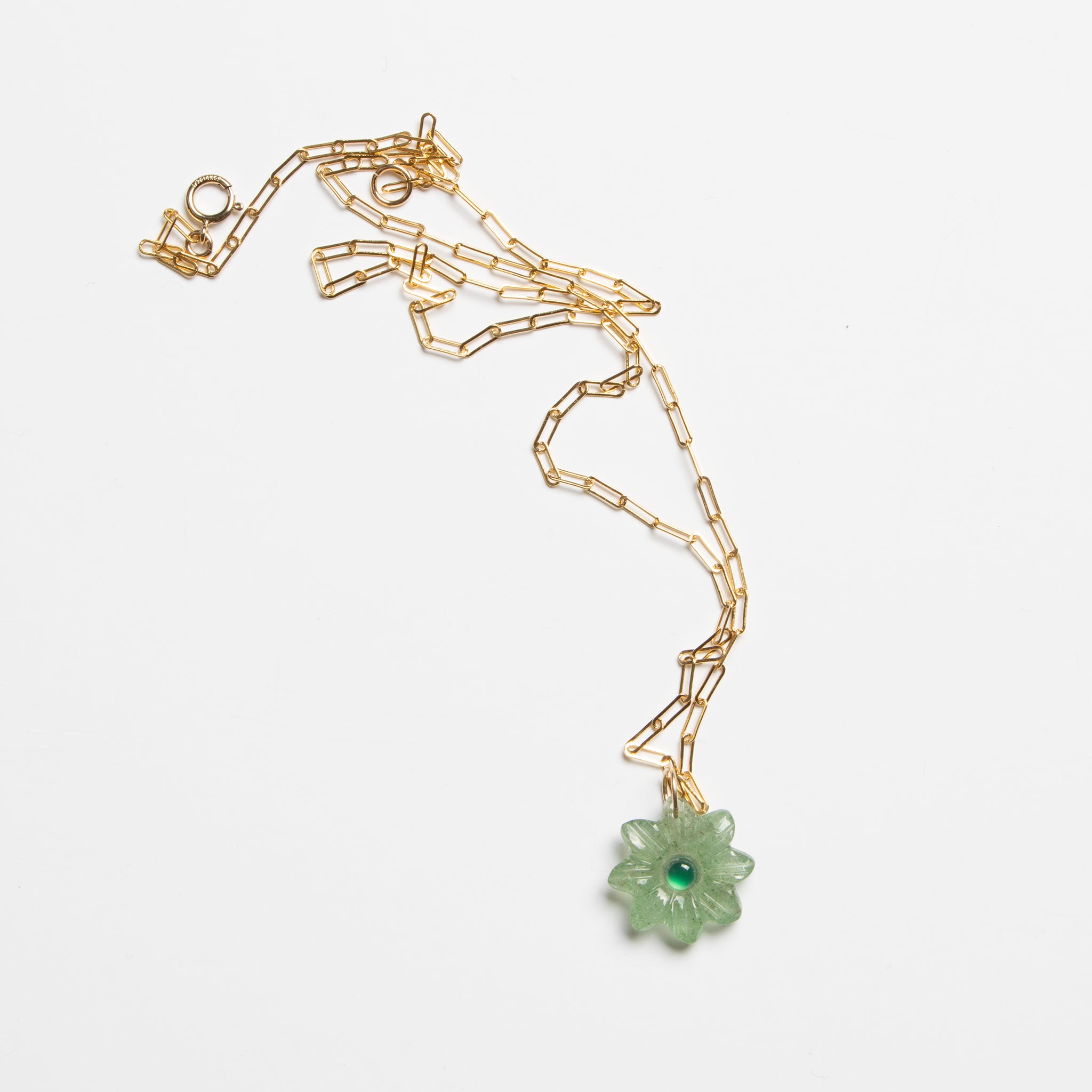 Green Quartz Flower Necklace