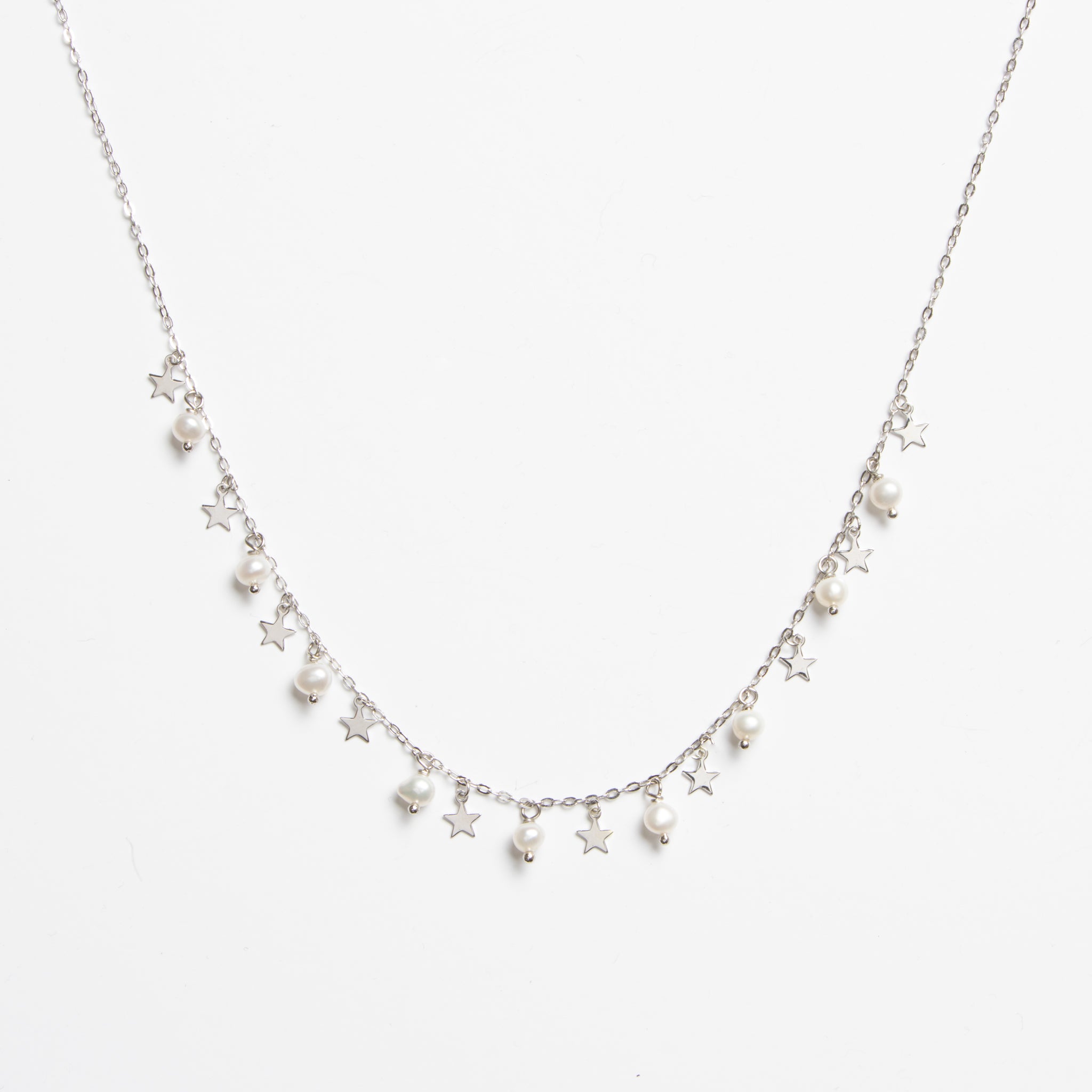 Pearly Stars & Silver Chain