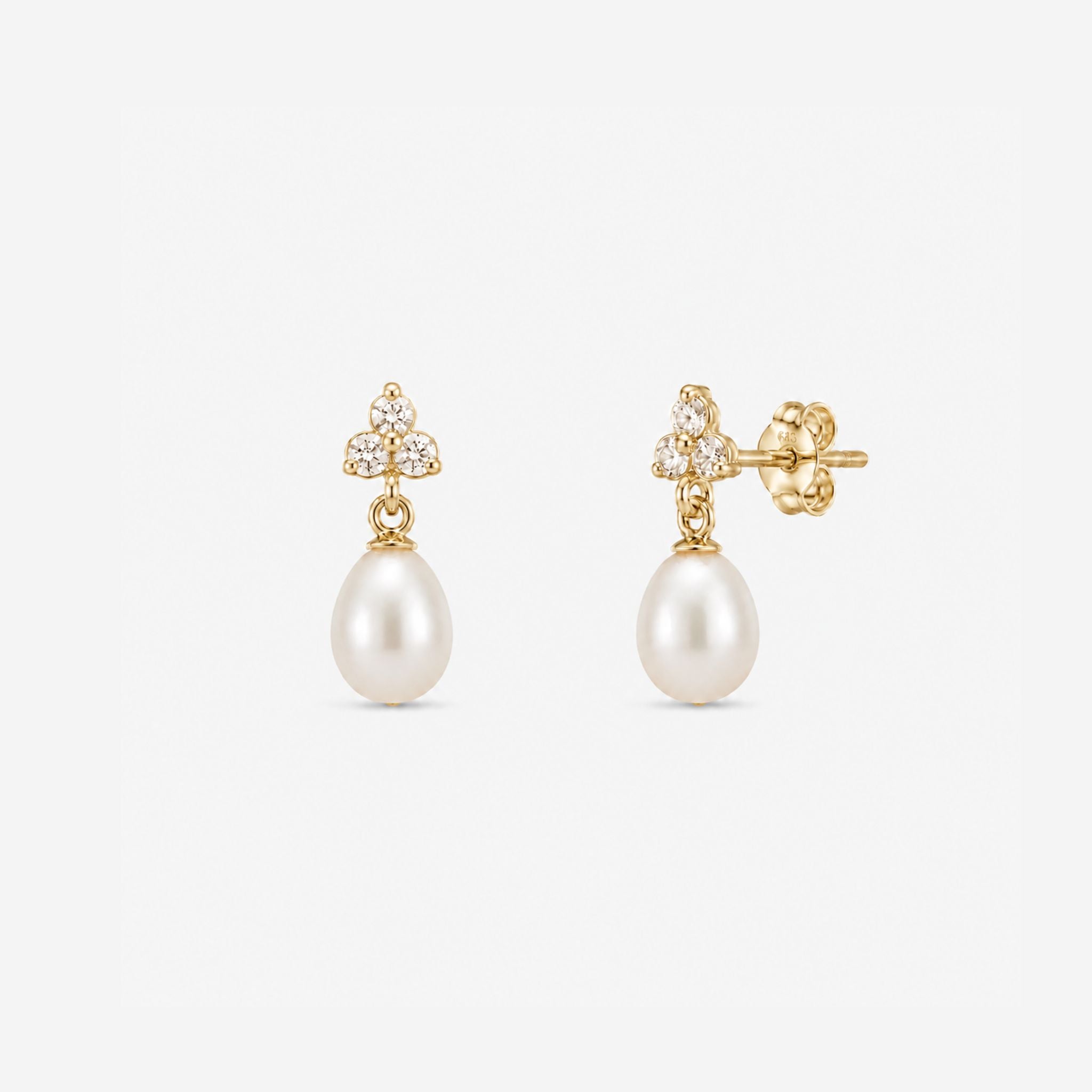 Nana Earrings - Silver & Pearls