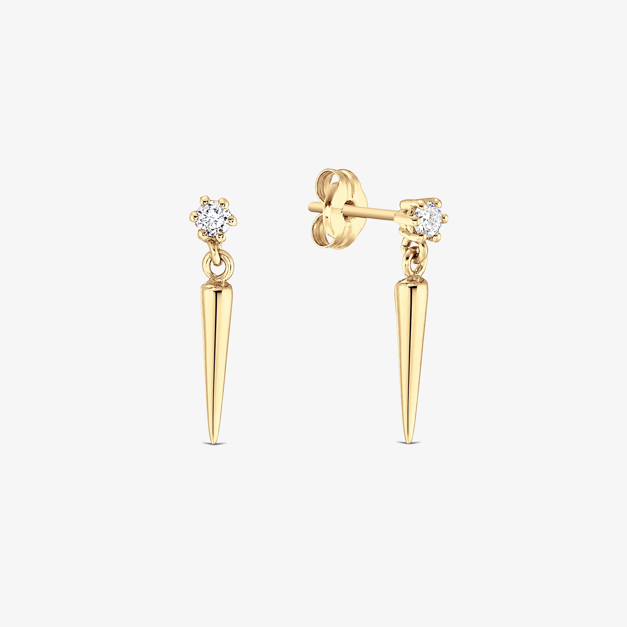 Cercei Stud „Eriko” din Aur 14K cu Diamante Naturale 0.12ct