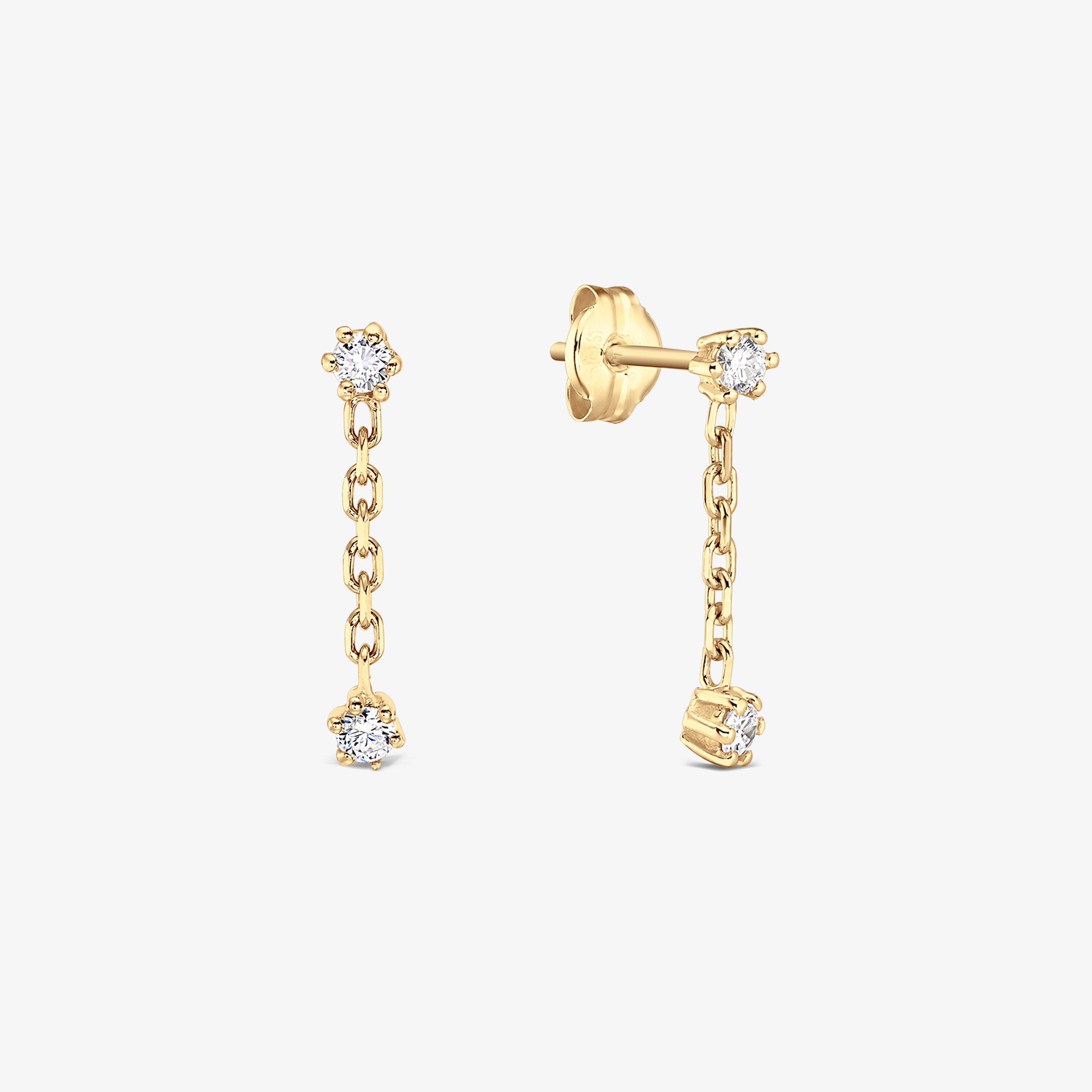 Cercei „Yves” din Aur 14K cu Diamante Naturale 0.16 carate