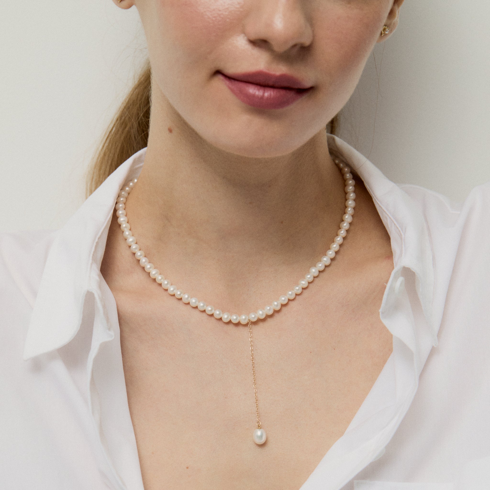 Queen Pearl Necklace 14K Gold