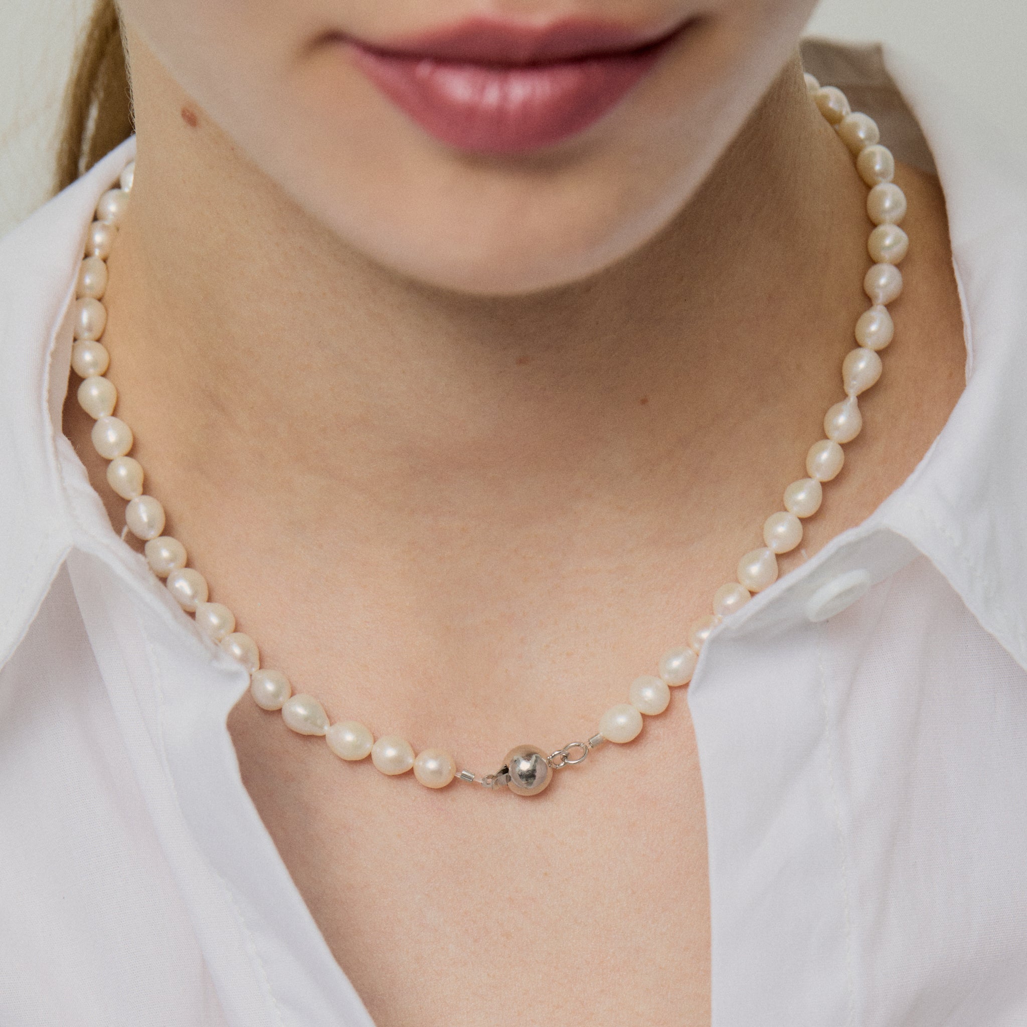 Marta Pearl Necklace Silver