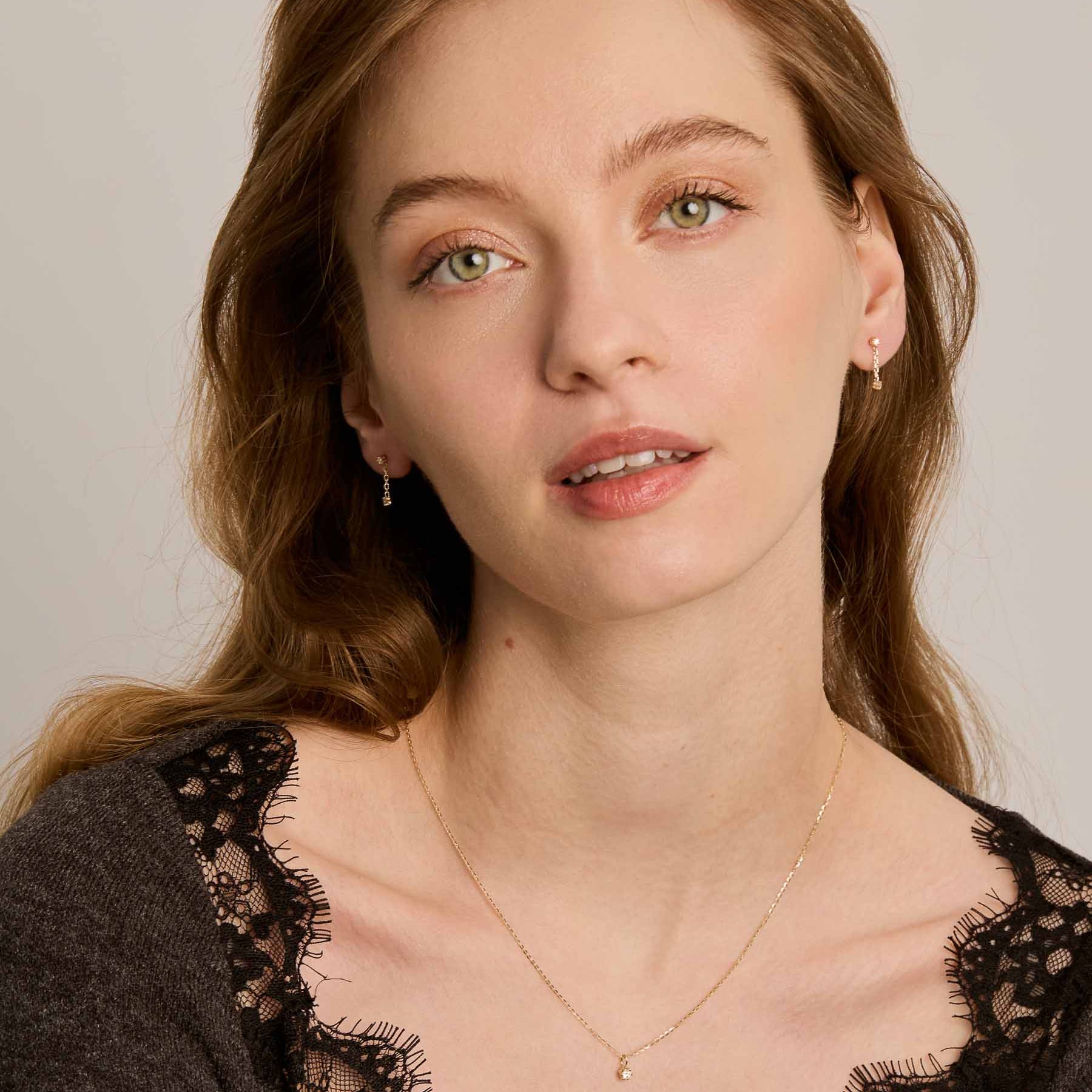 Yves Earrings - 14K Gold & Diamonds