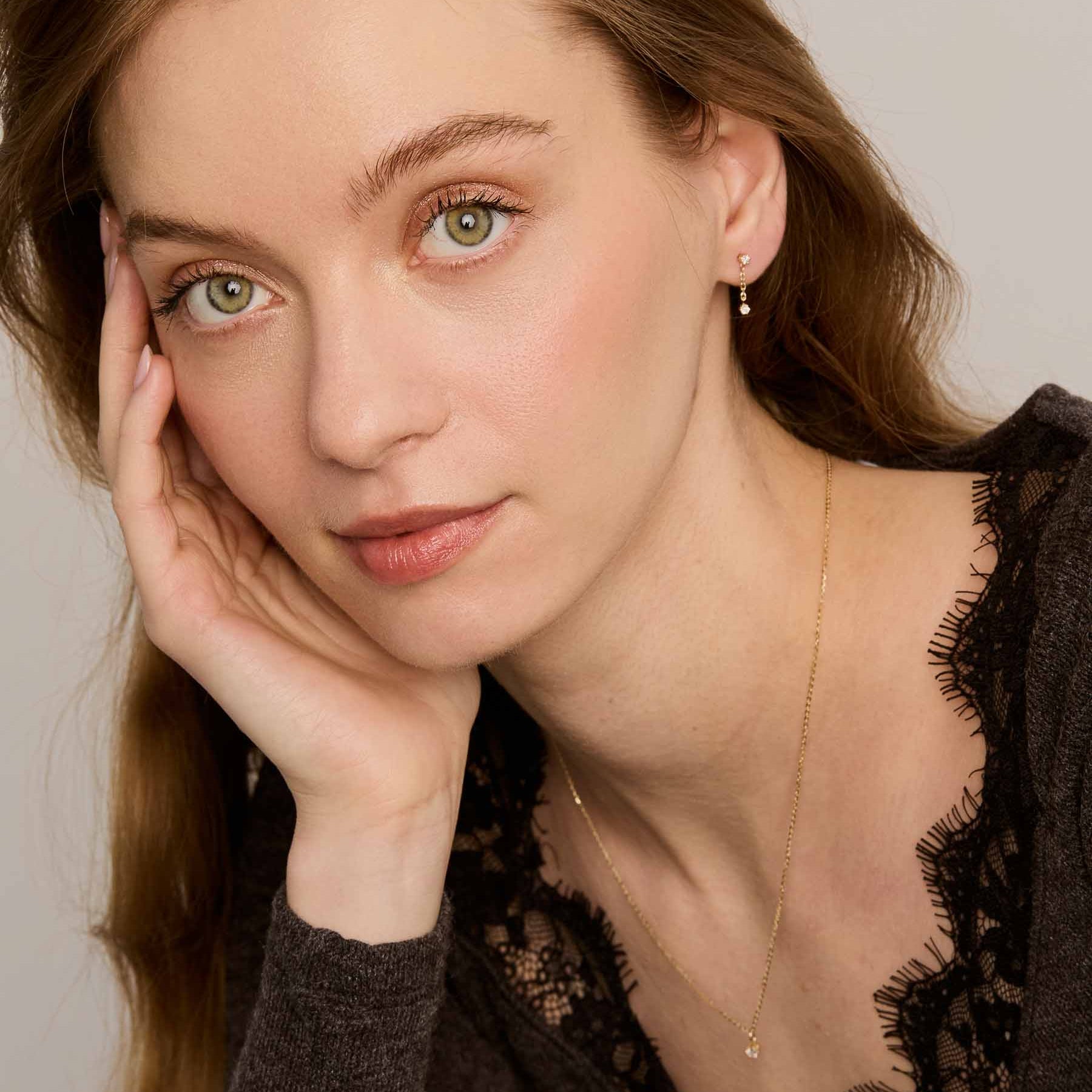 Yves Earrings - 14K Gold & Diamonds