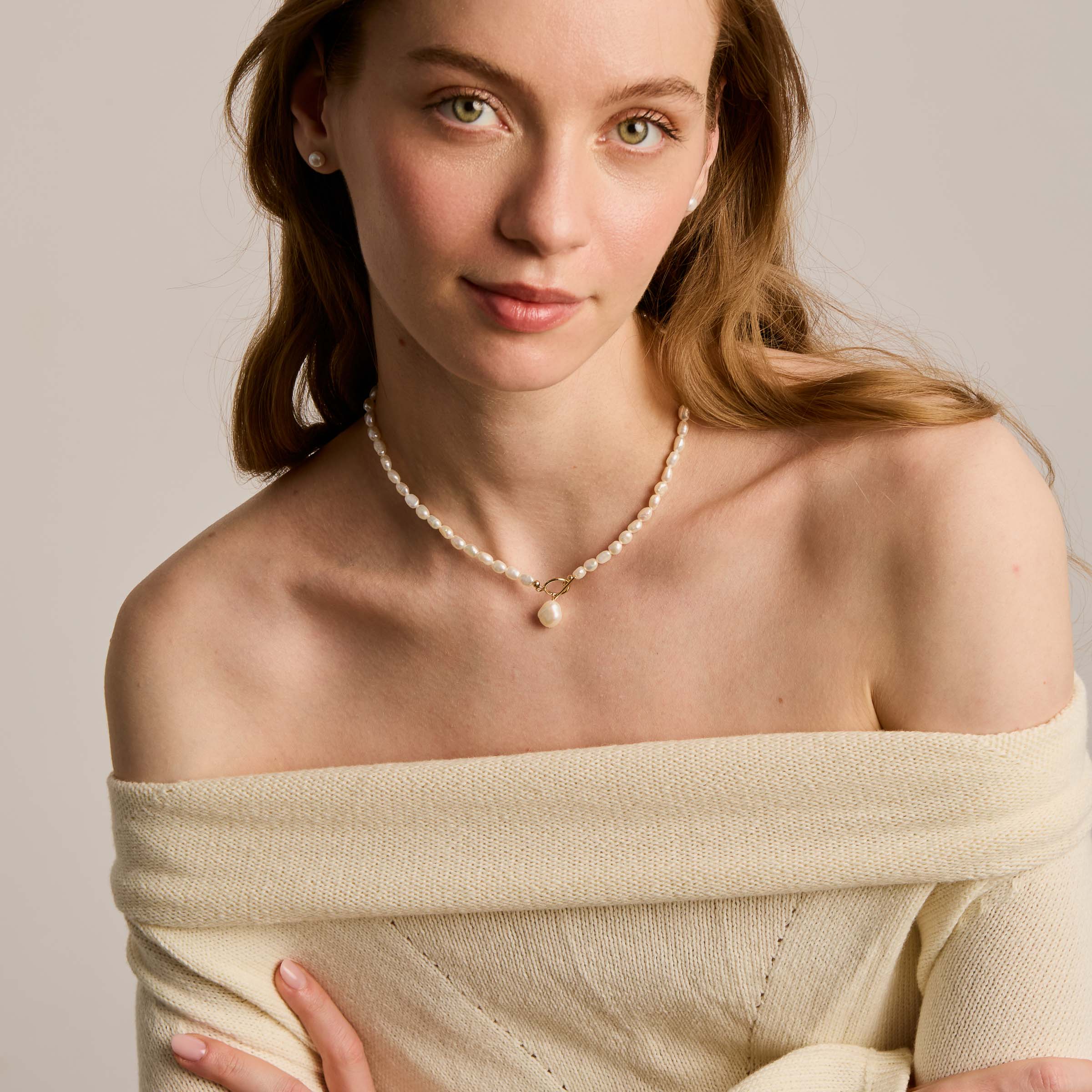 Colier „Ingrid" din Perle Albe AAA cu Argint 925