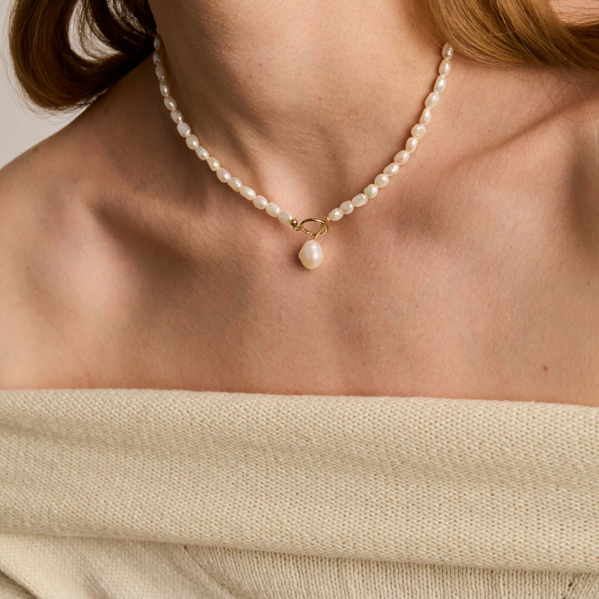 Ingrid Necklace - Pearls & Gold