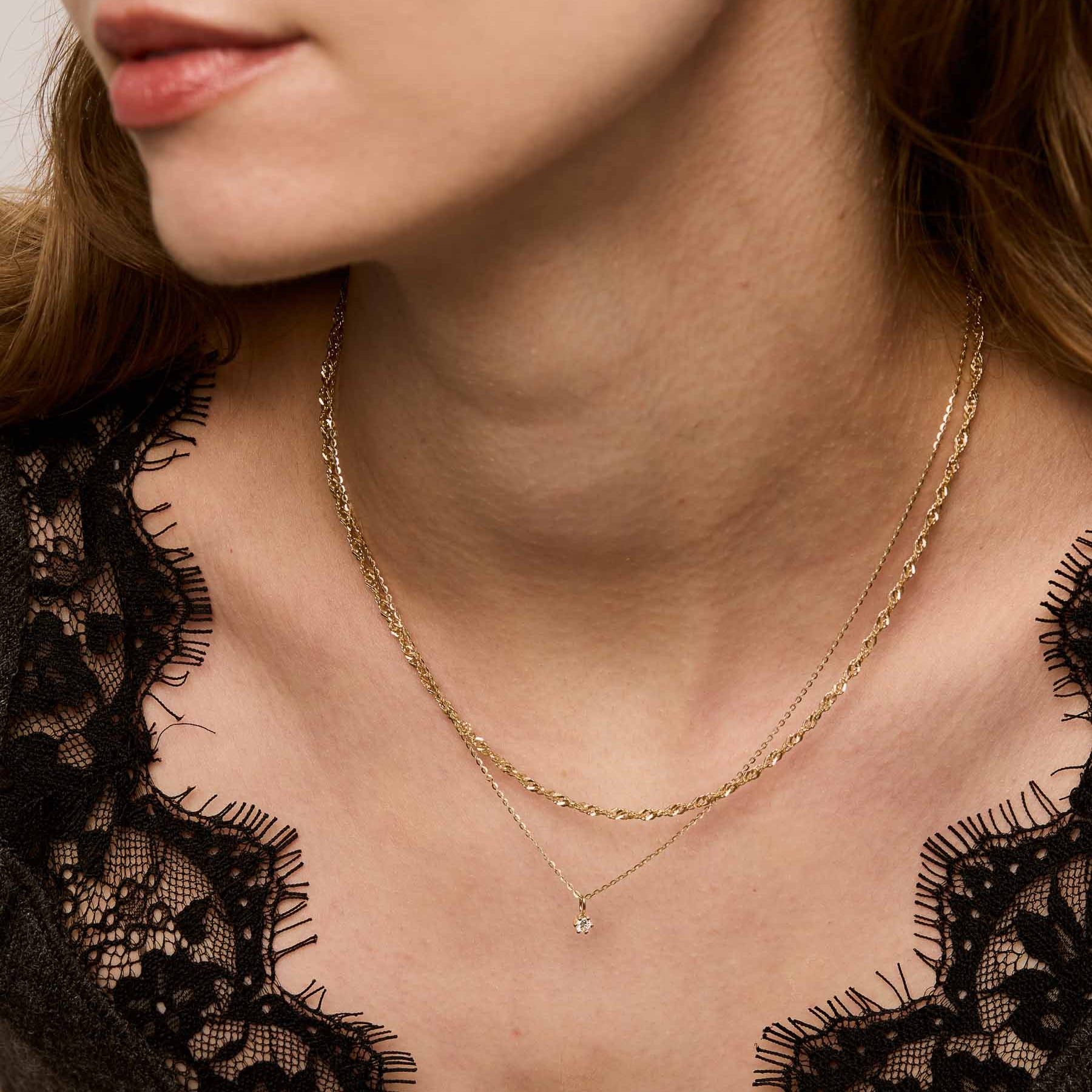 Yves Pendant - 14K Gold & Diamond