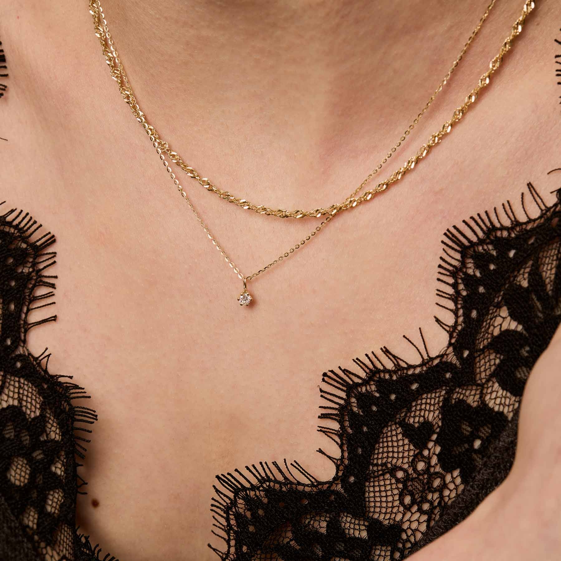 Yves Pendant - 14K Gold & Diamond