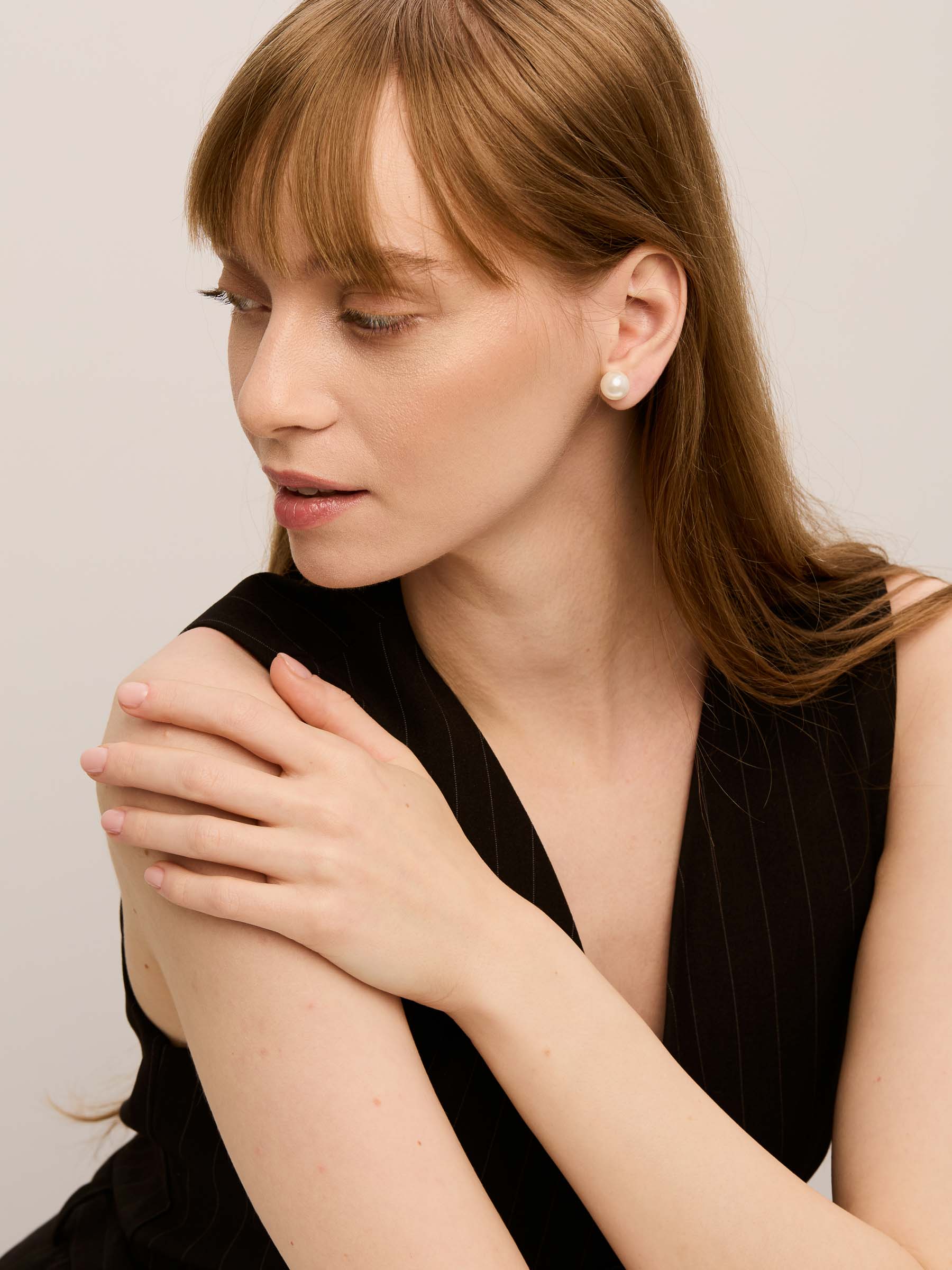 Double Pearl Earrings - Silver