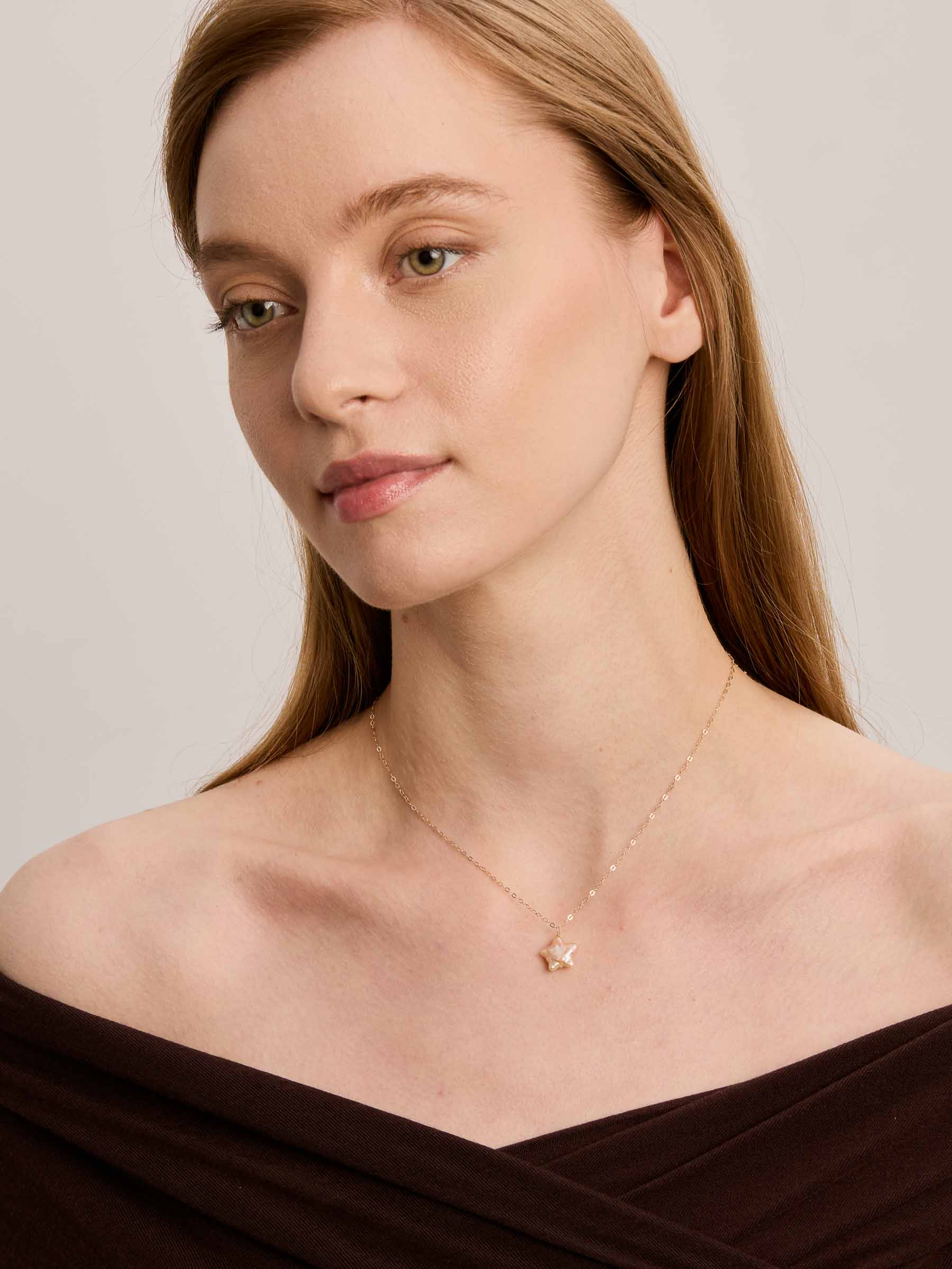 Star Chain - Pink Pearls & Gold