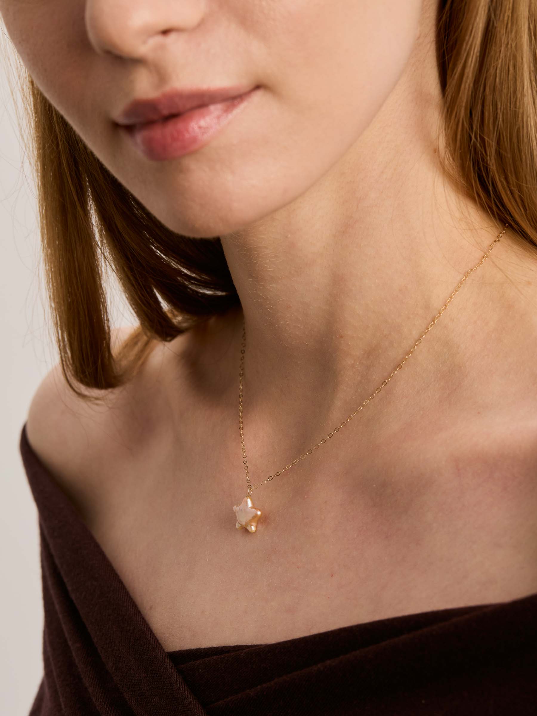 Star Chain - Pink Pearls & Gold