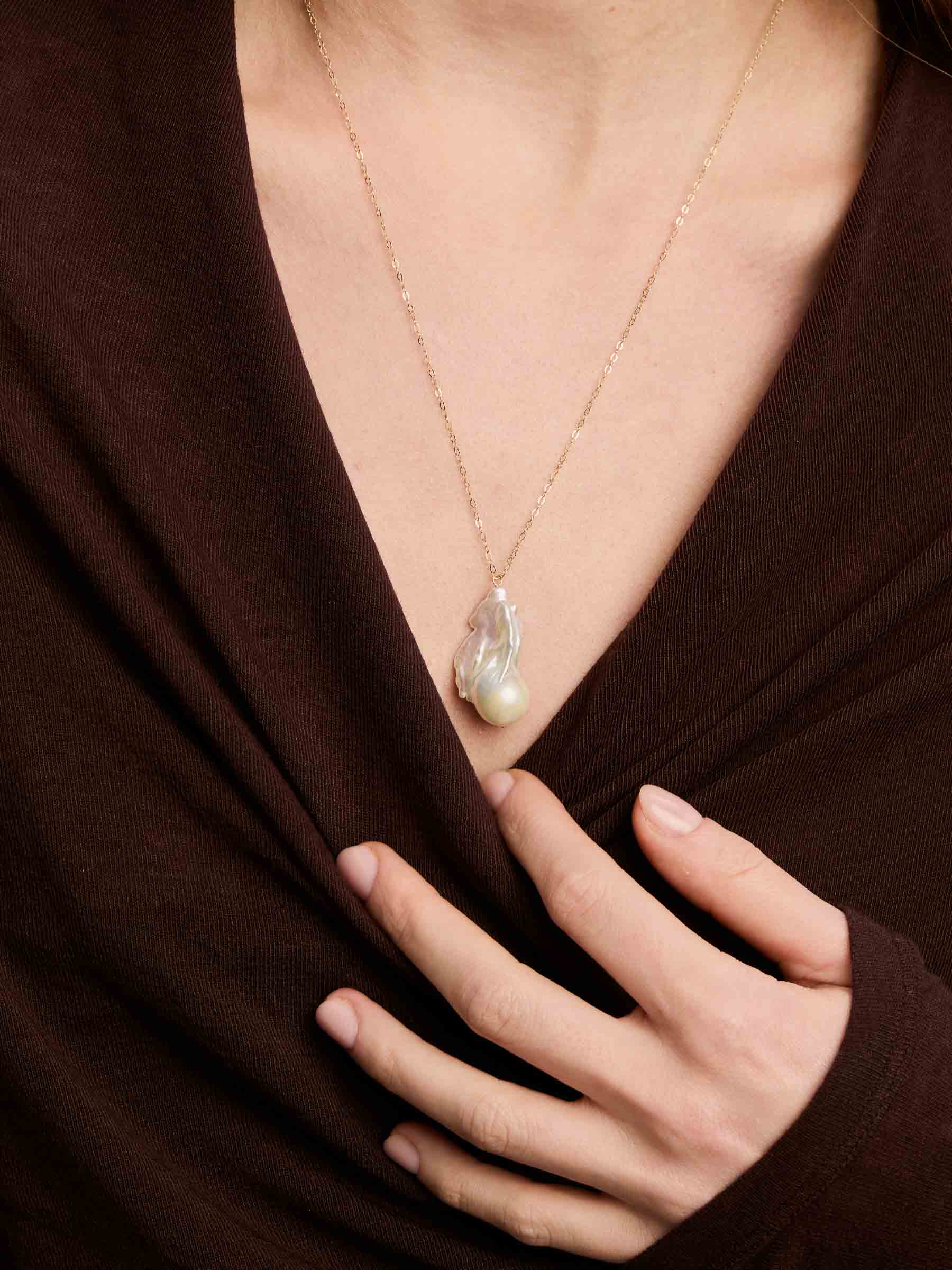 Flame Chain - Pearl & Gold