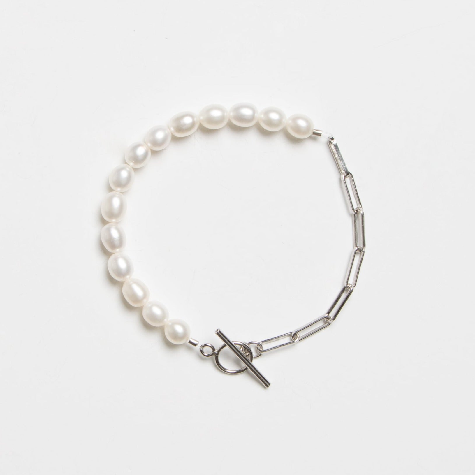 Doris Pearl Silver Bracelet