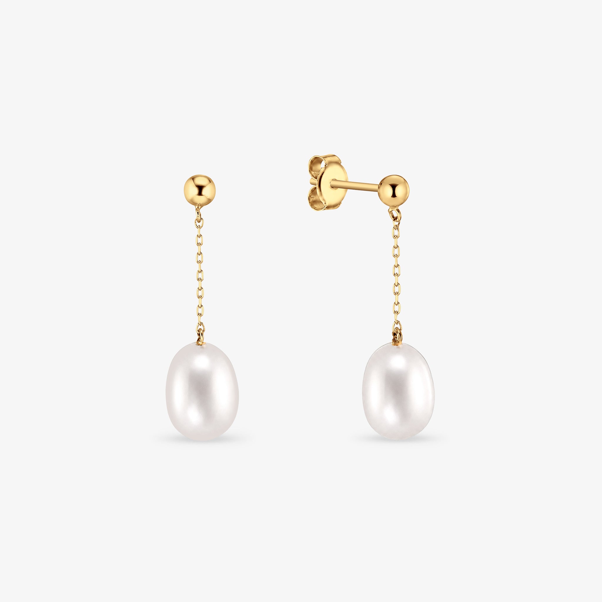 Cercei „Dana” din Aur 14K • Perle Naturale 7mm • Design Drop