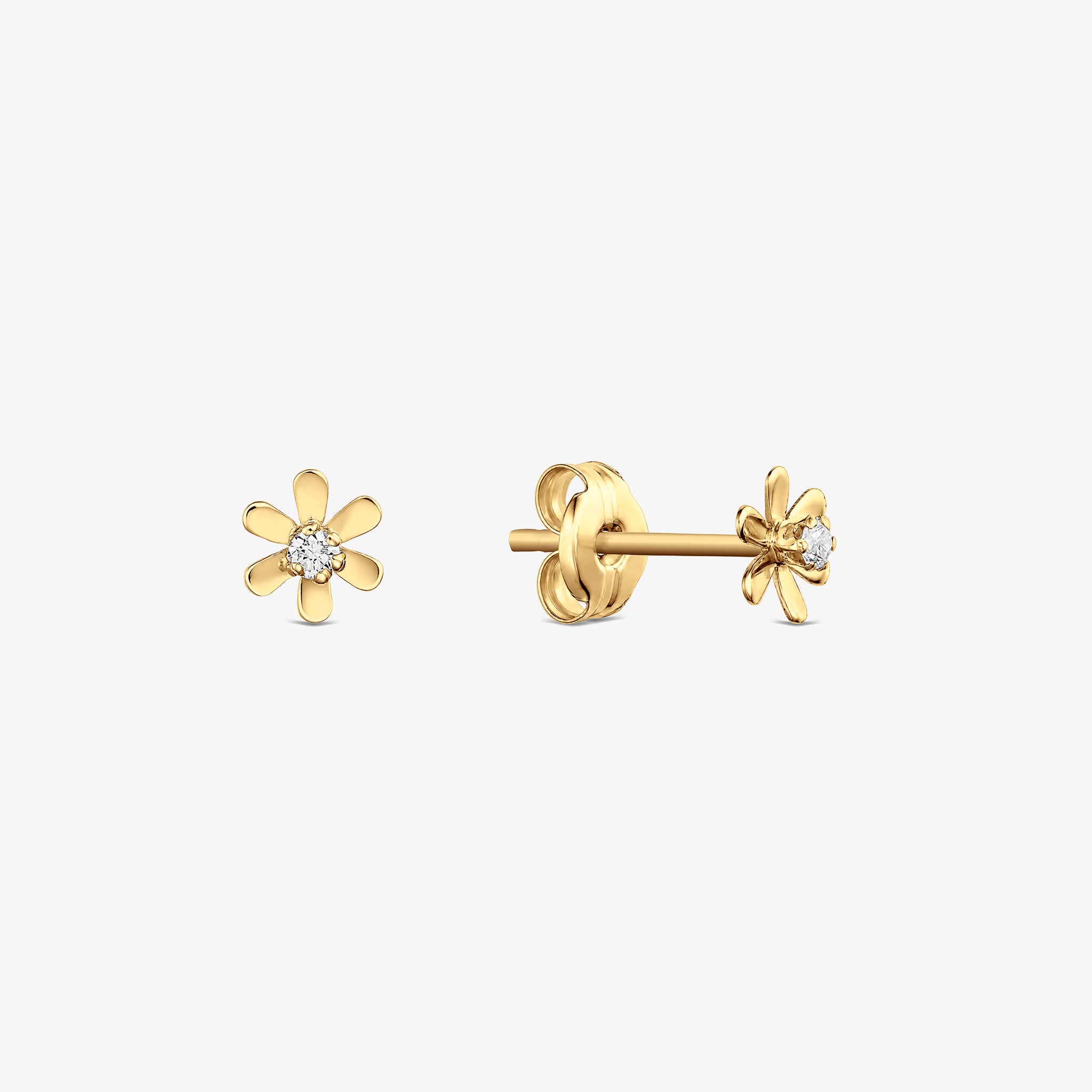 "Margot" 14K Gold Earrings with Natural Diamonds 0.06 Carats