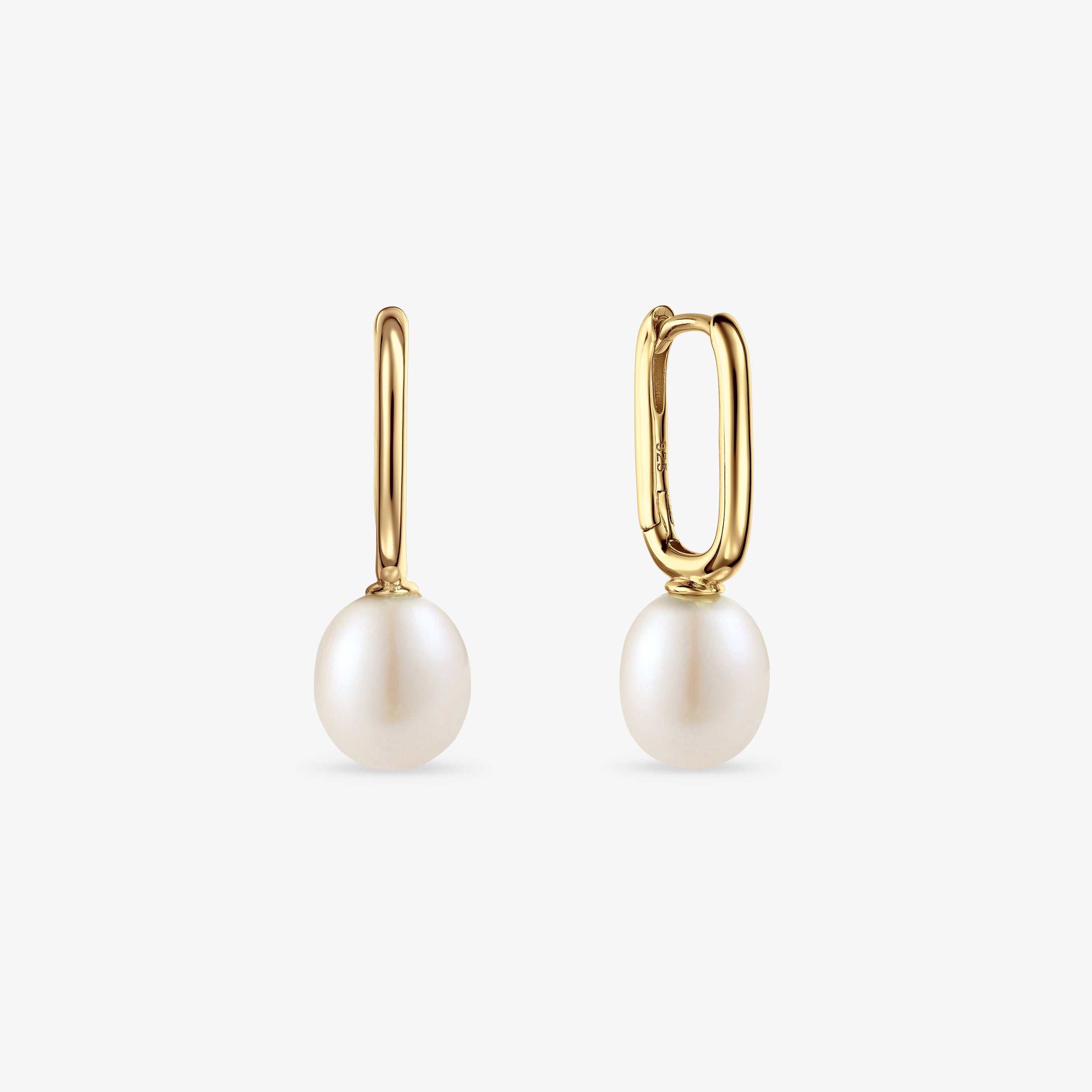 "Kira" Sterling Silver 925 Earrings with Pearls and 2 Micron Gold