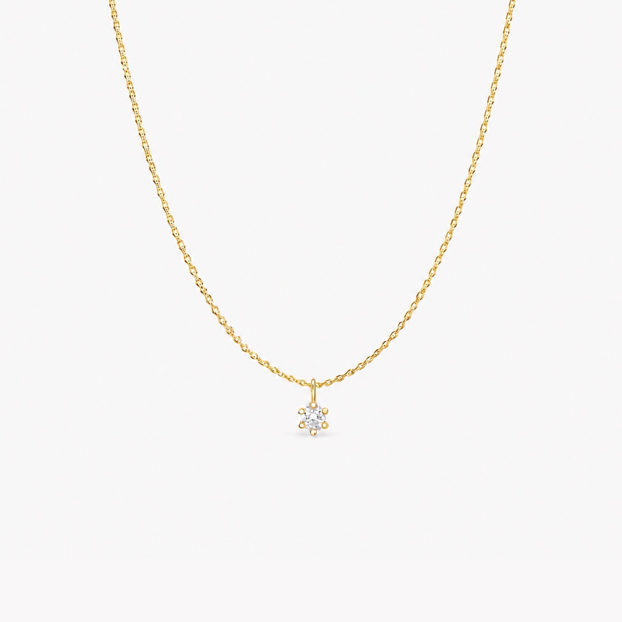 Colier „Yves” cu lanț din Aur 14K și Pandantiv Diamant 0.10 ct