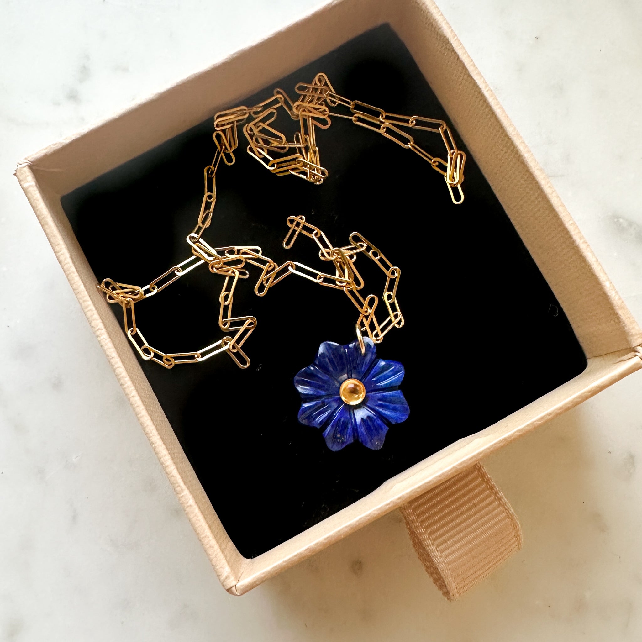 Lapis Lazuli Flower Necklace