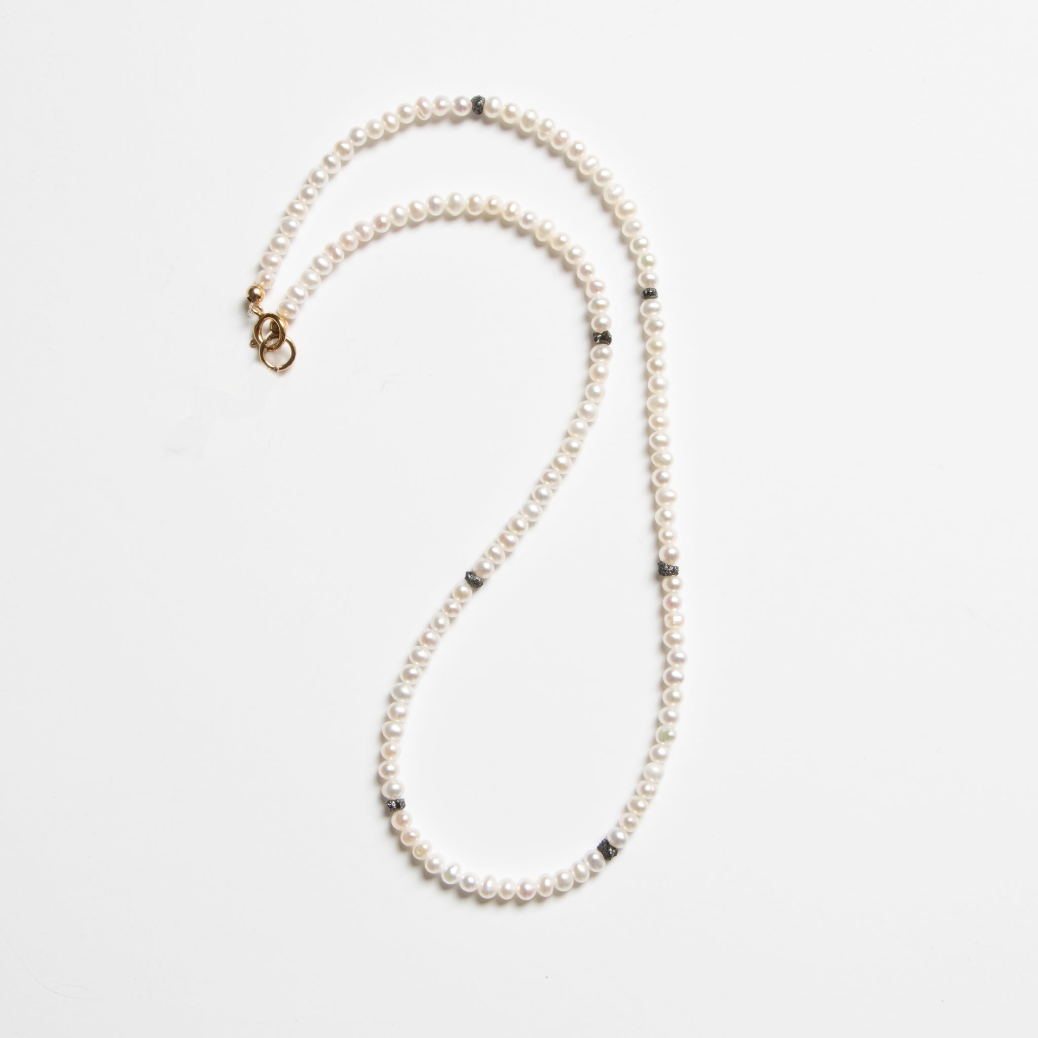 Meiyuri Necklace - Black Diamonds &amp; 14K Gold