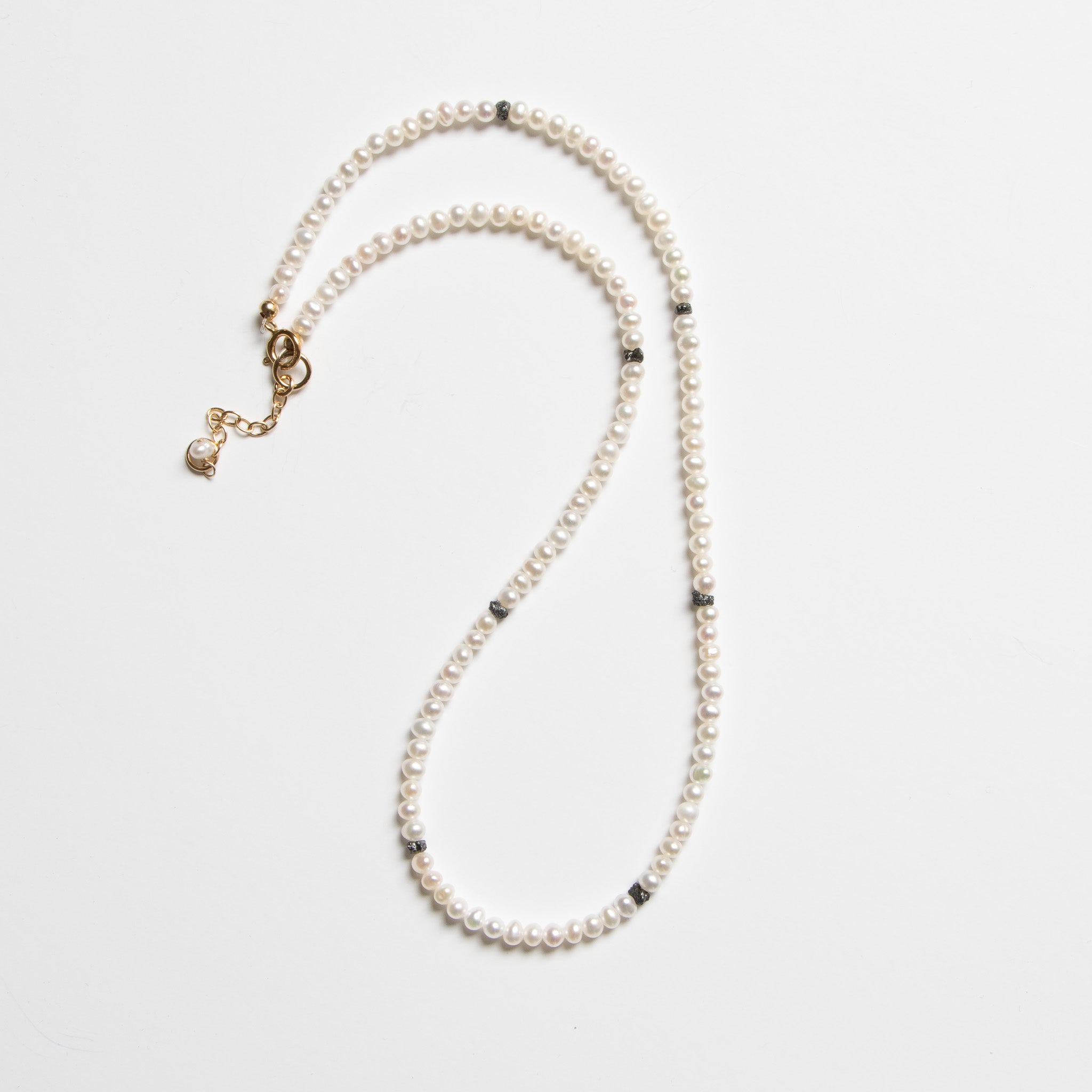 Meiyuri Necklace - Black Diamonds & Gold
