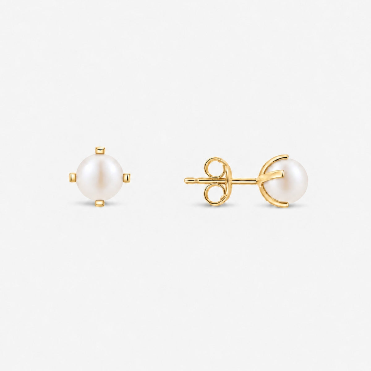 Cercei Stud „Miko” din Aur 14K cu Perle Naturale AAA 6 mm