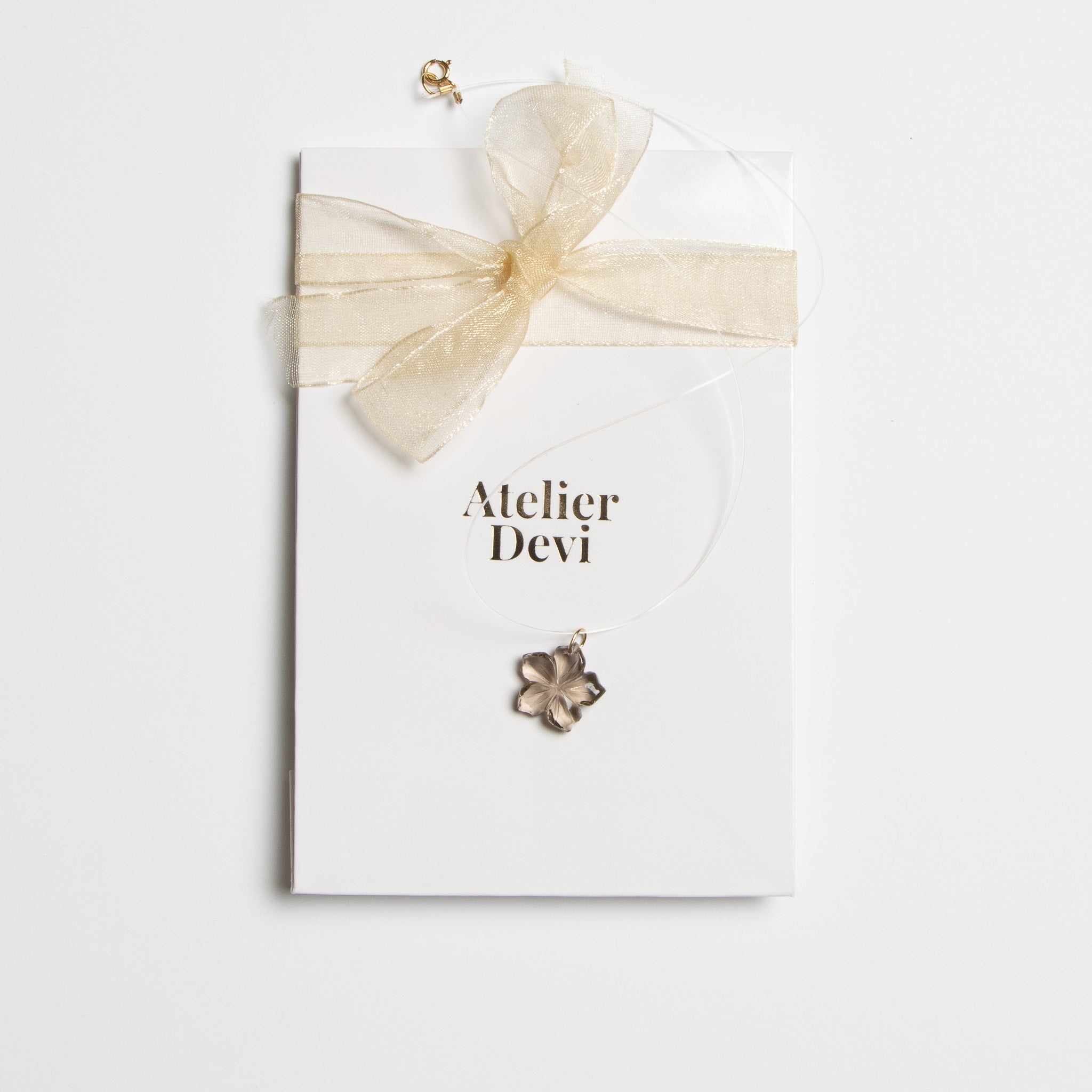 Flower Necklace - Mocha Quartz & Gold