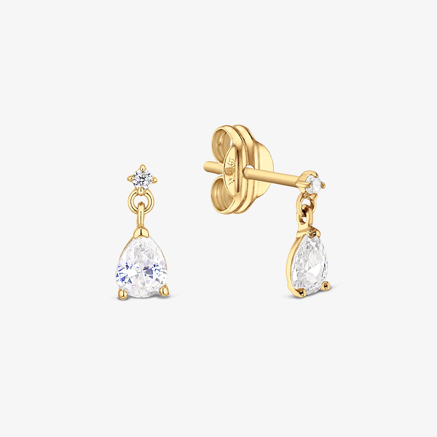 Cercei Stud „Naya” din Aur 14K cu Zirconiu