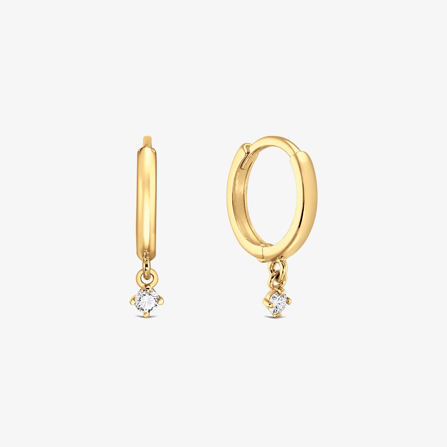 Cercei Hoop „Lenna” din Aur 14K cu Diamant