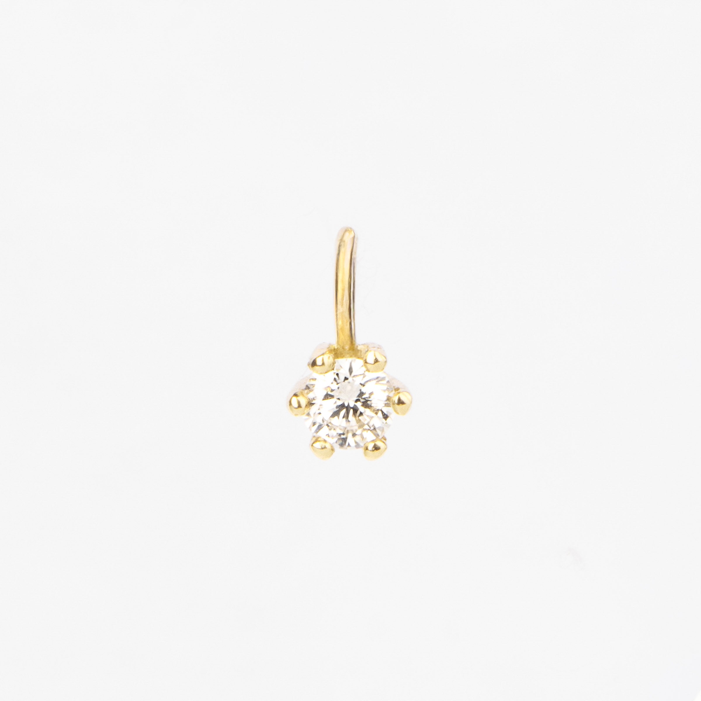 Pandantiv „Yves” din Aur 14K • Diamant Natural VVS 0.10 ct