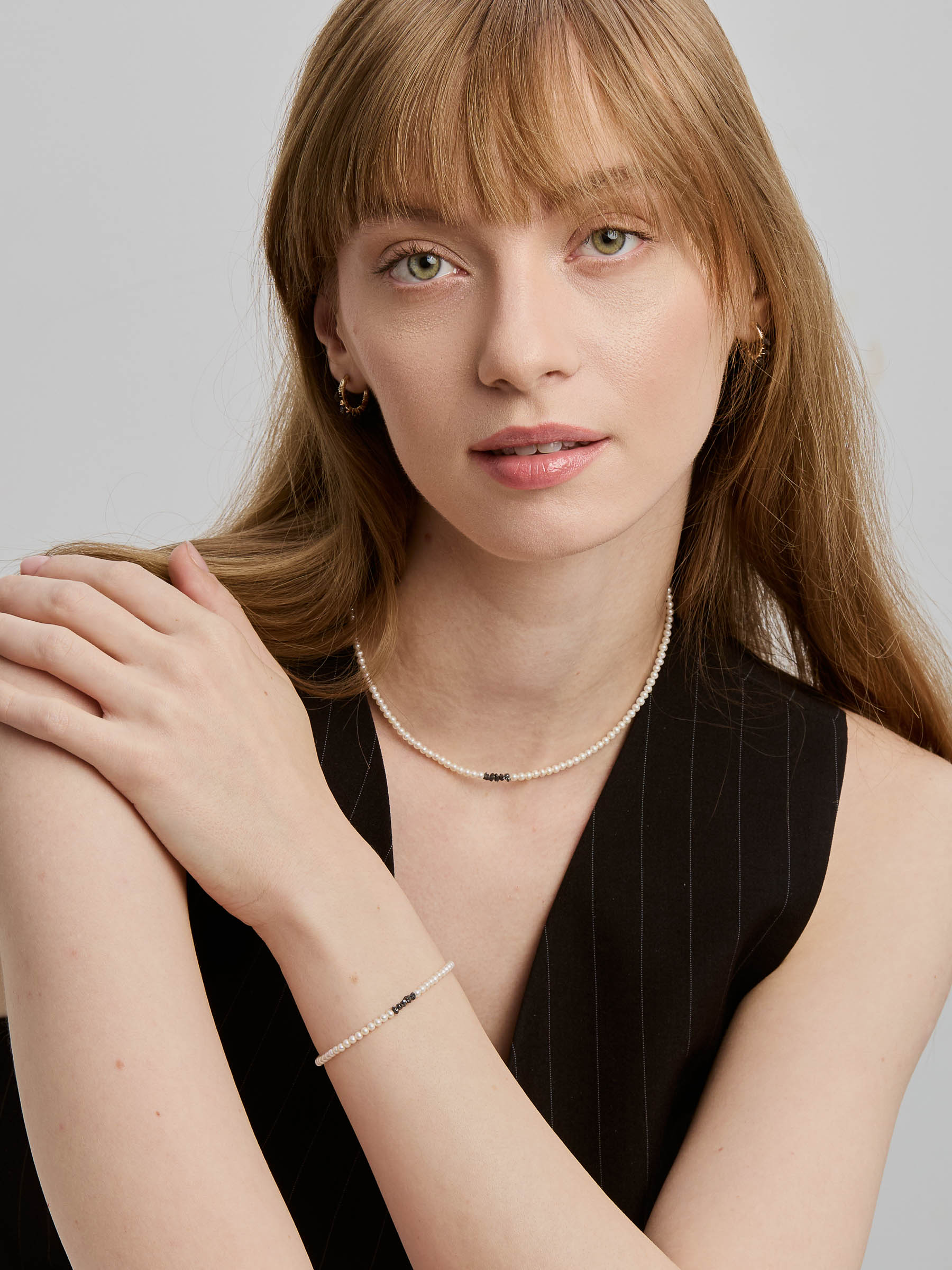 Sayuri Necklace - Black Diamonds & Gold