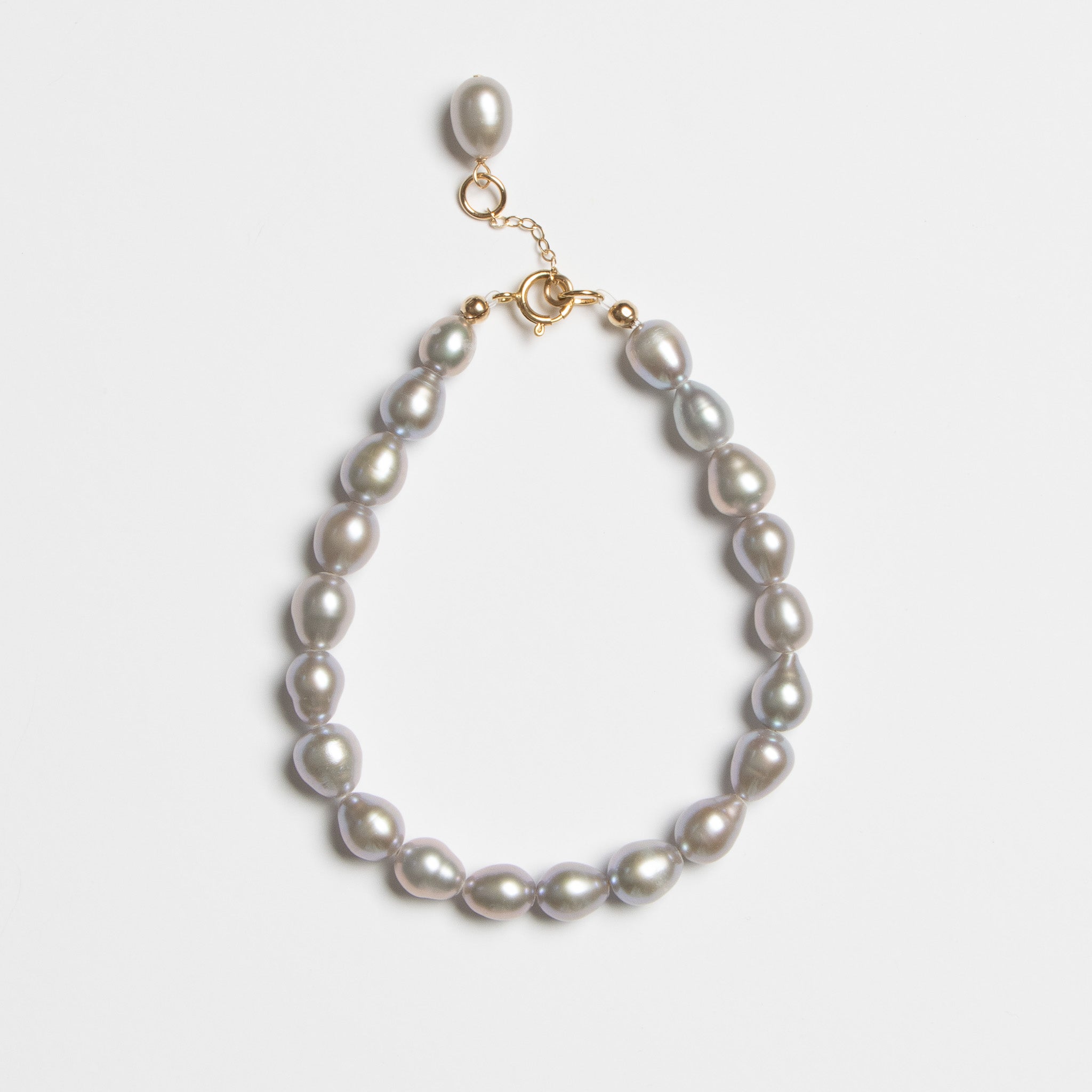 Mika Bracelet - Silver Pearls &amp; Gold
