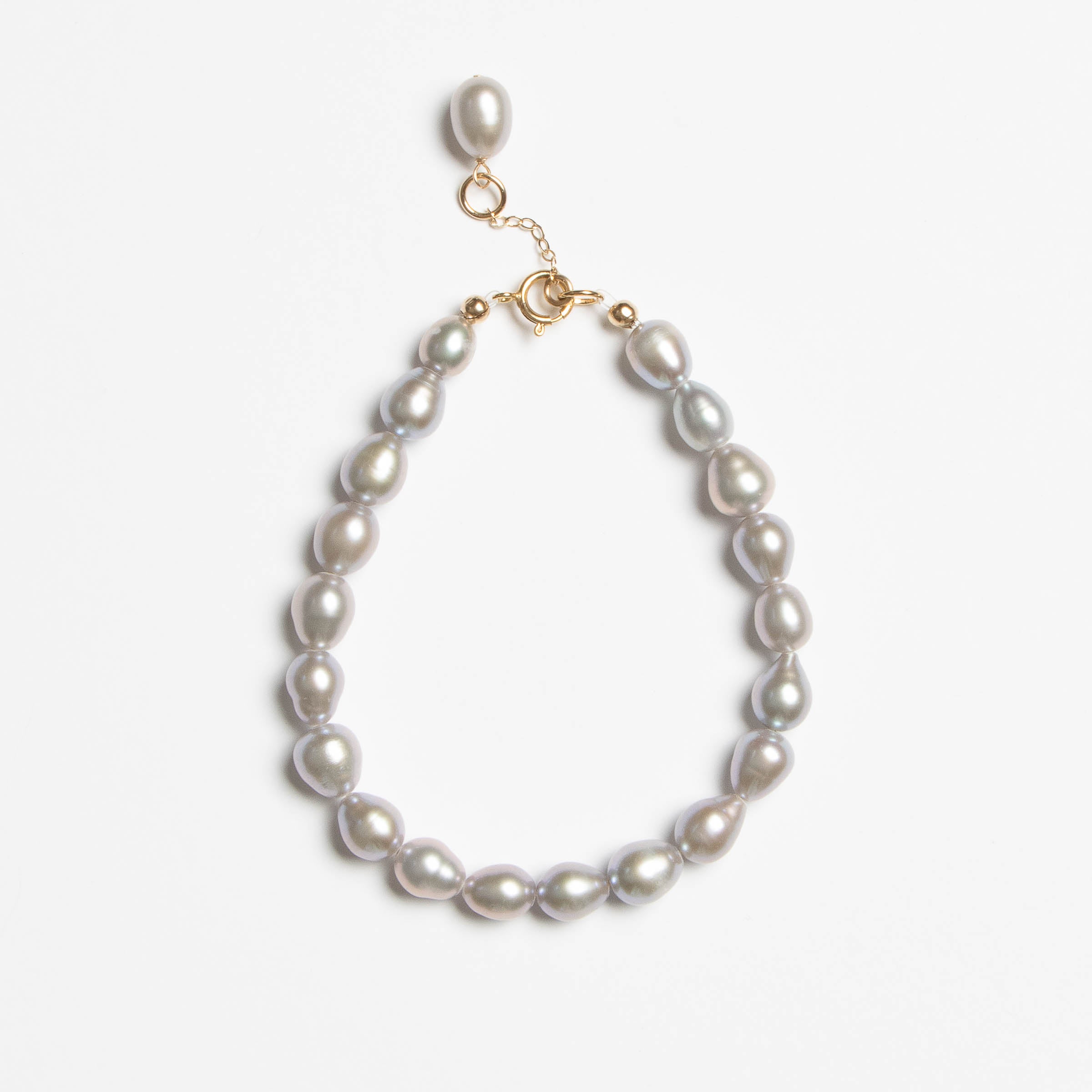 Mika Bracelet - Silver Pearls & Gold
