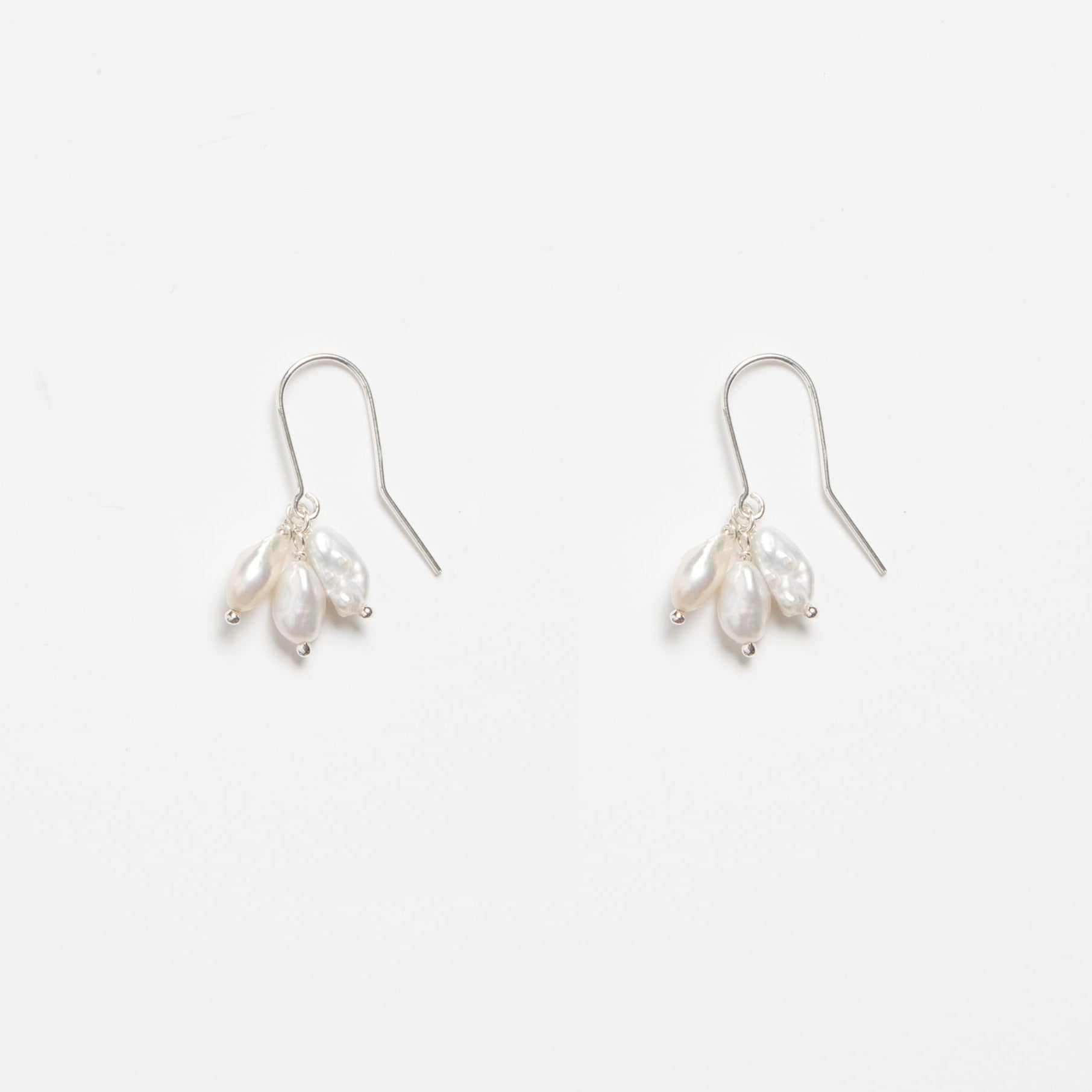 Blooming Pearl Silver Earrings
