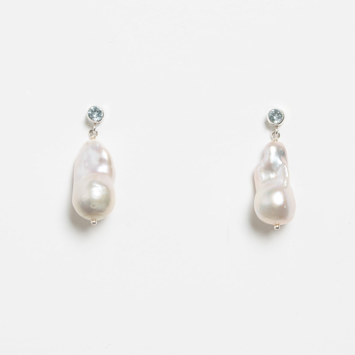 Topaz & Pearl Silver Earrings