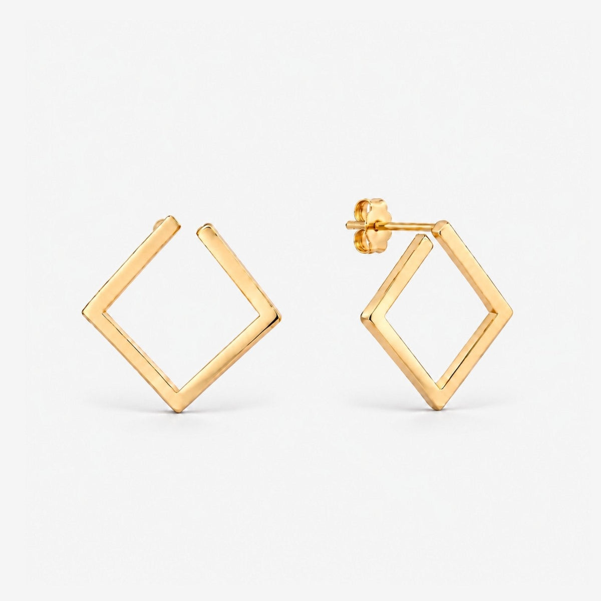 Cercei Statement „Squares" Argint 925 – Placaj Aur 2 Microni