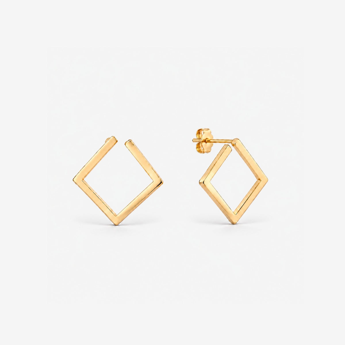 Cercei Statement „Squares" Argint 925 – Placaj Aur 2 Microni