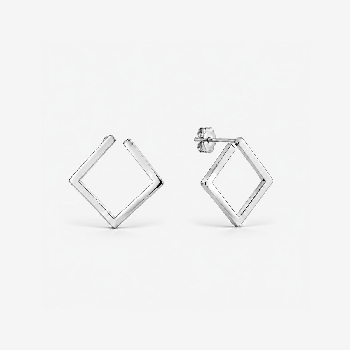 Cercei „Squares" Argint 925 – Placaj Rodiu