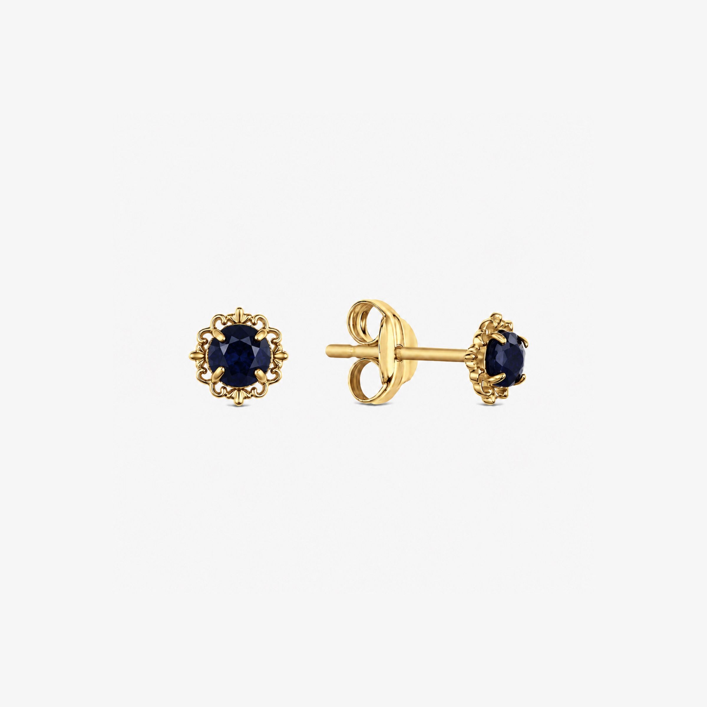 Cercei „Hana” din Aur 14K cu Safir Natural