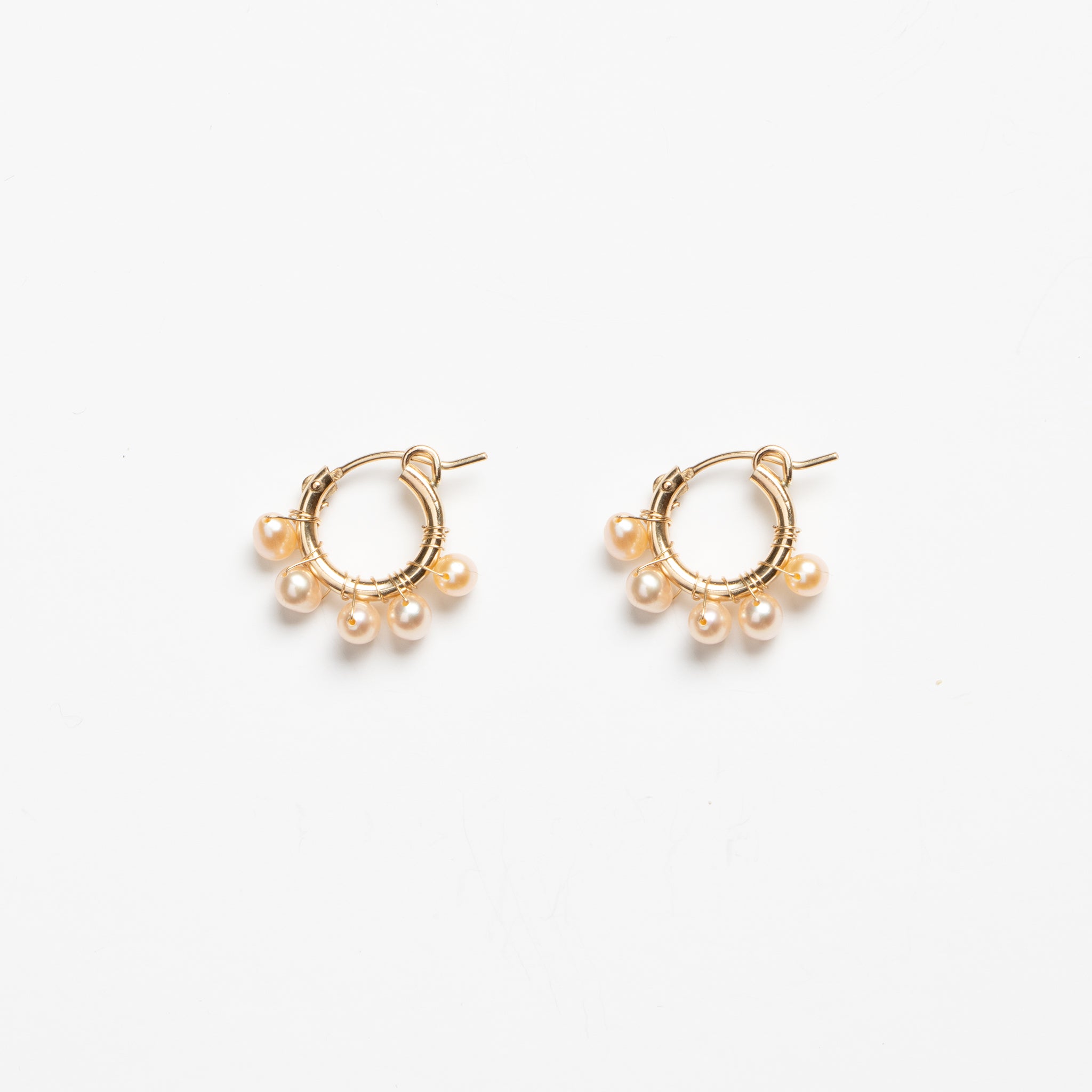 Estelle Earrings - Pink Pearls & Gold