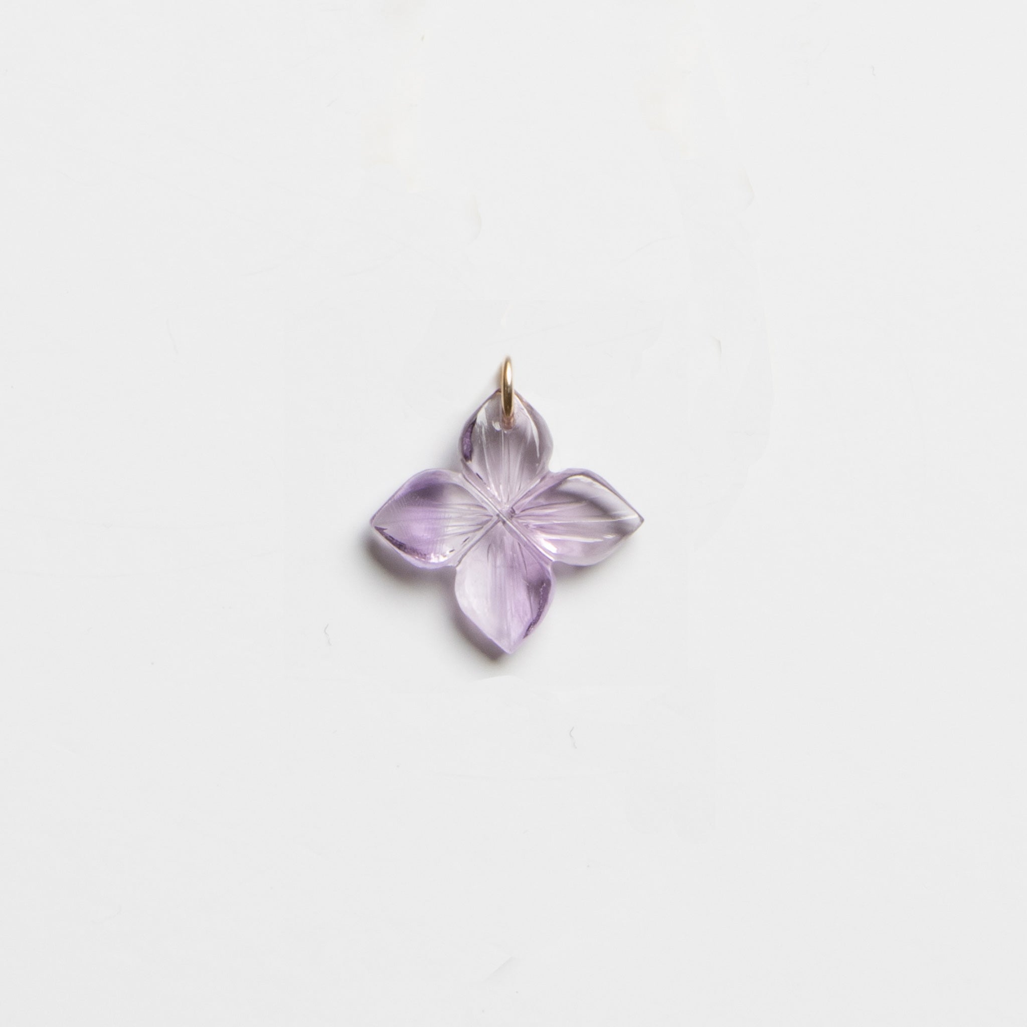 Flower Pendant - Amethyst & Gold