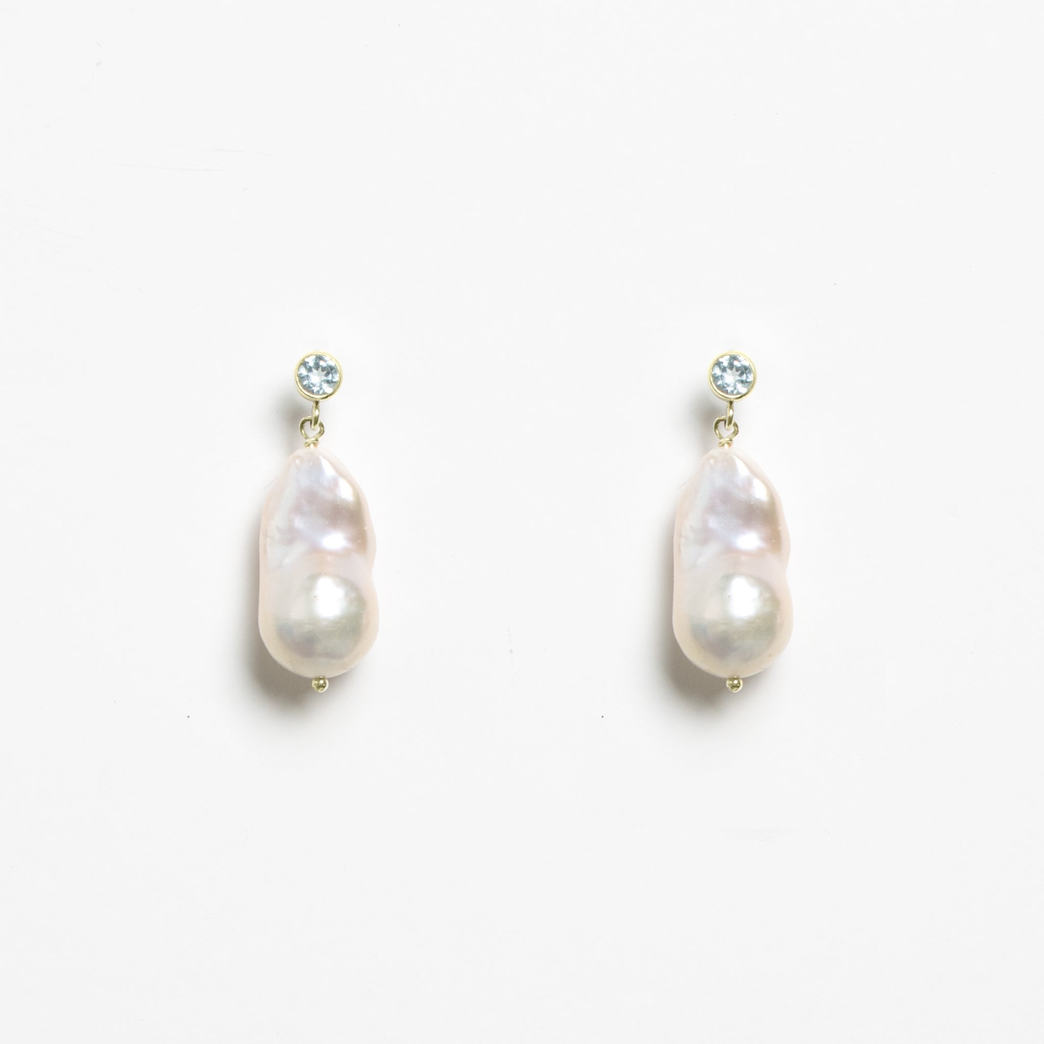 Topaz Pearl Silver Earrings