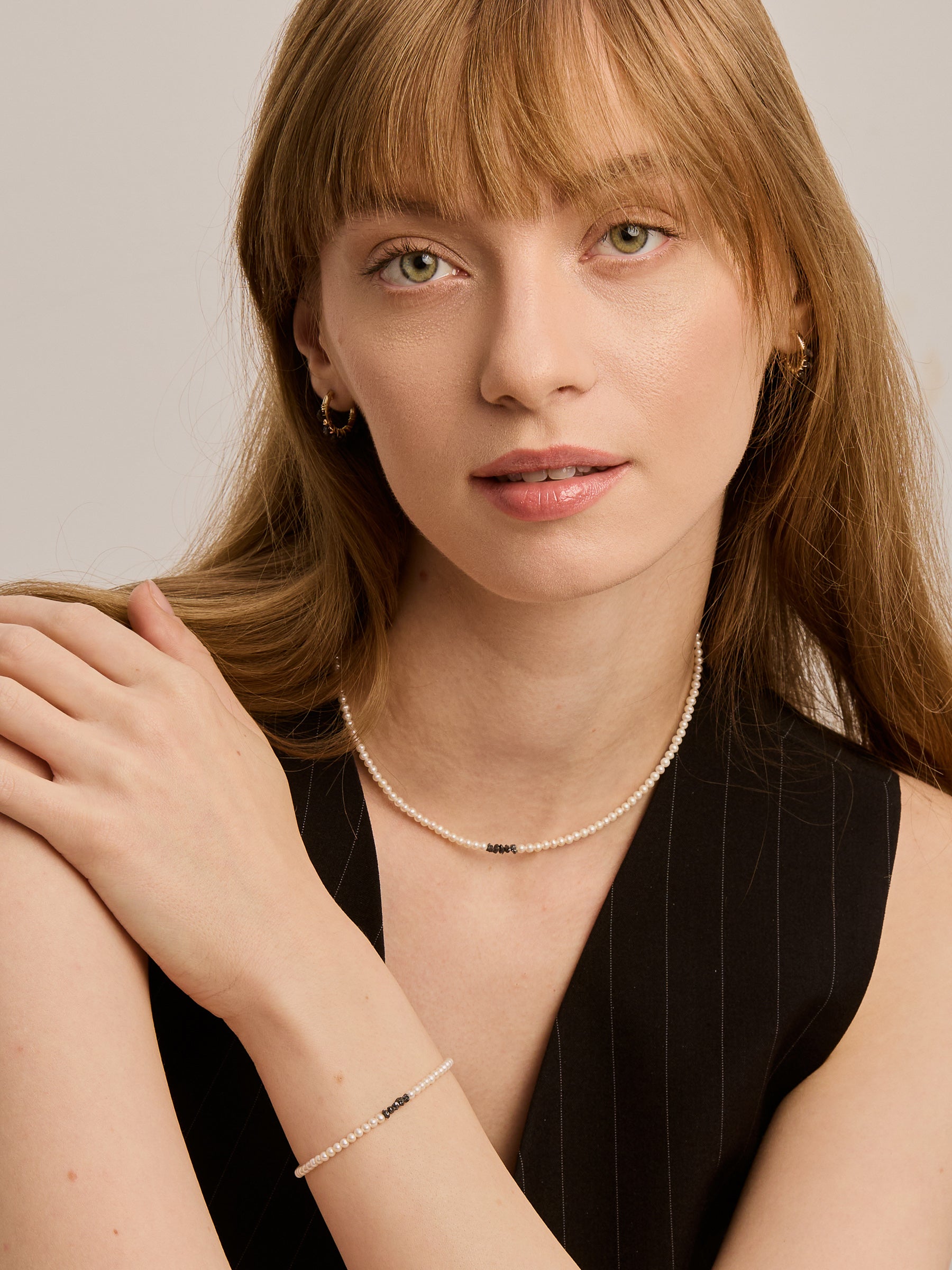 Sayuri Necklace - Black Diamonds & Gold