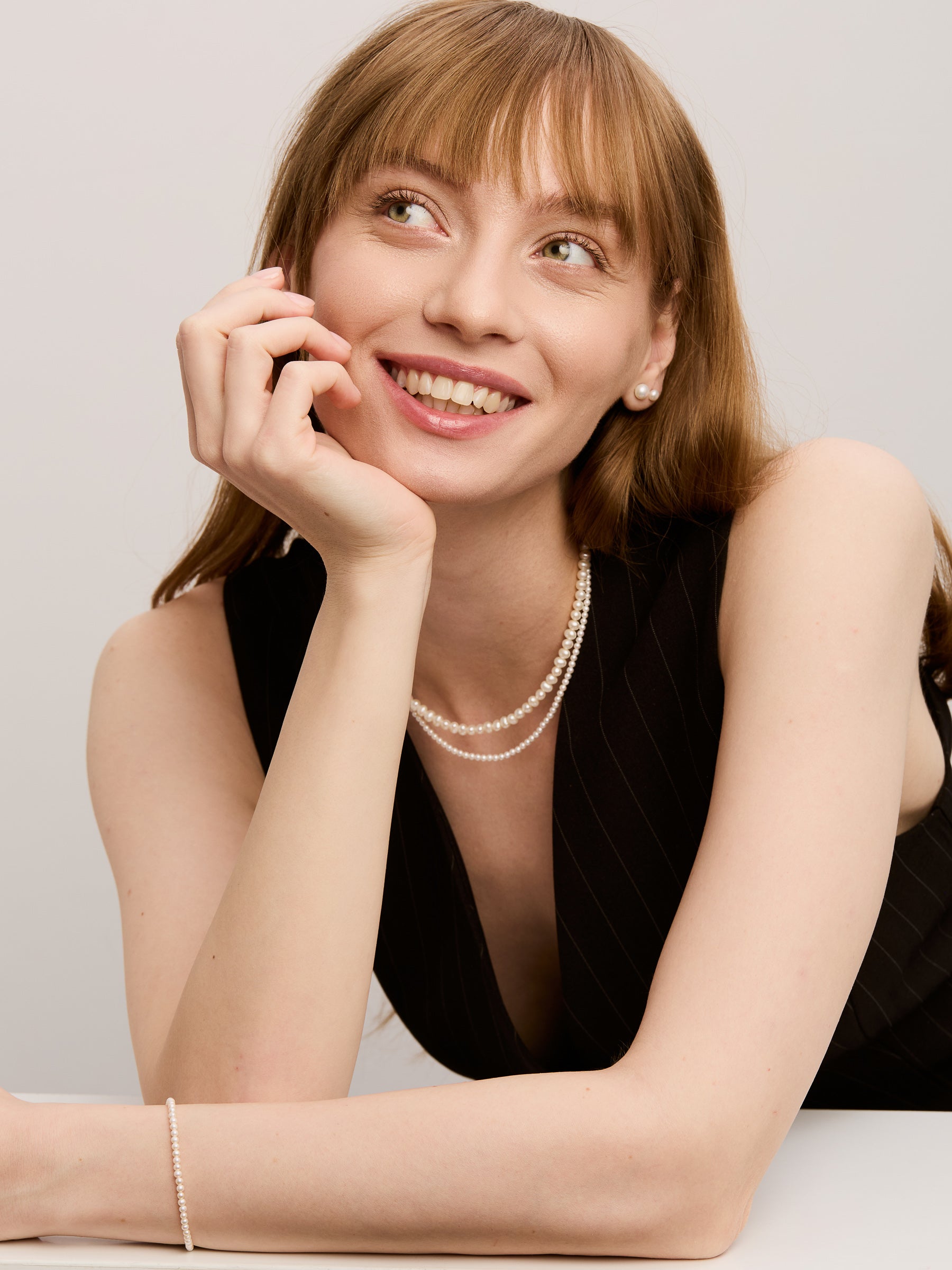 Button Earrings - White Pearls